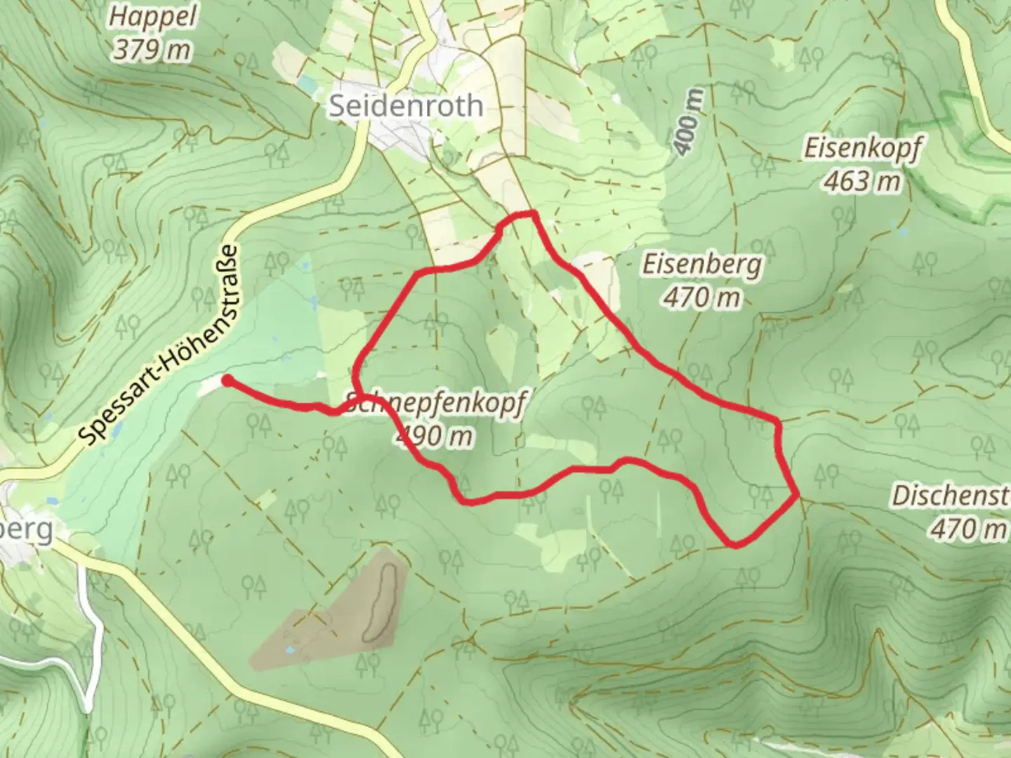 An image depicting the trail Alsberg and Roter Weg and its surrounding area.
