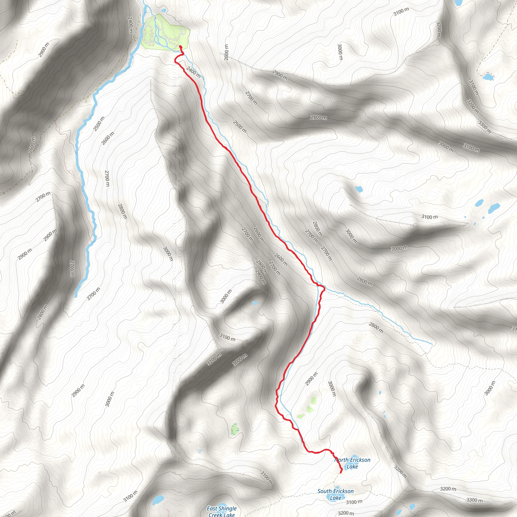 North Erickson Lake via Smith Morehouse Trail mobile static map