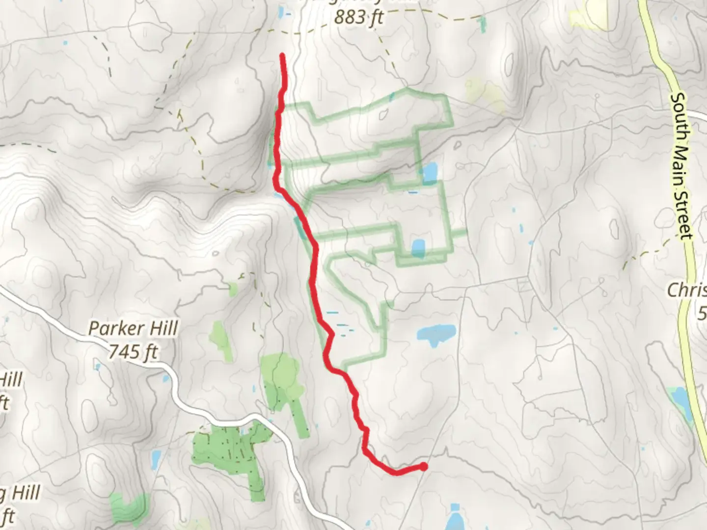 An image depicting the trail Purgatory Brook Trail and its surrounding area.