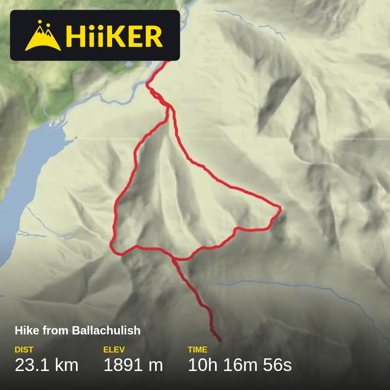 A map preview of the recording Highlands Hiking.