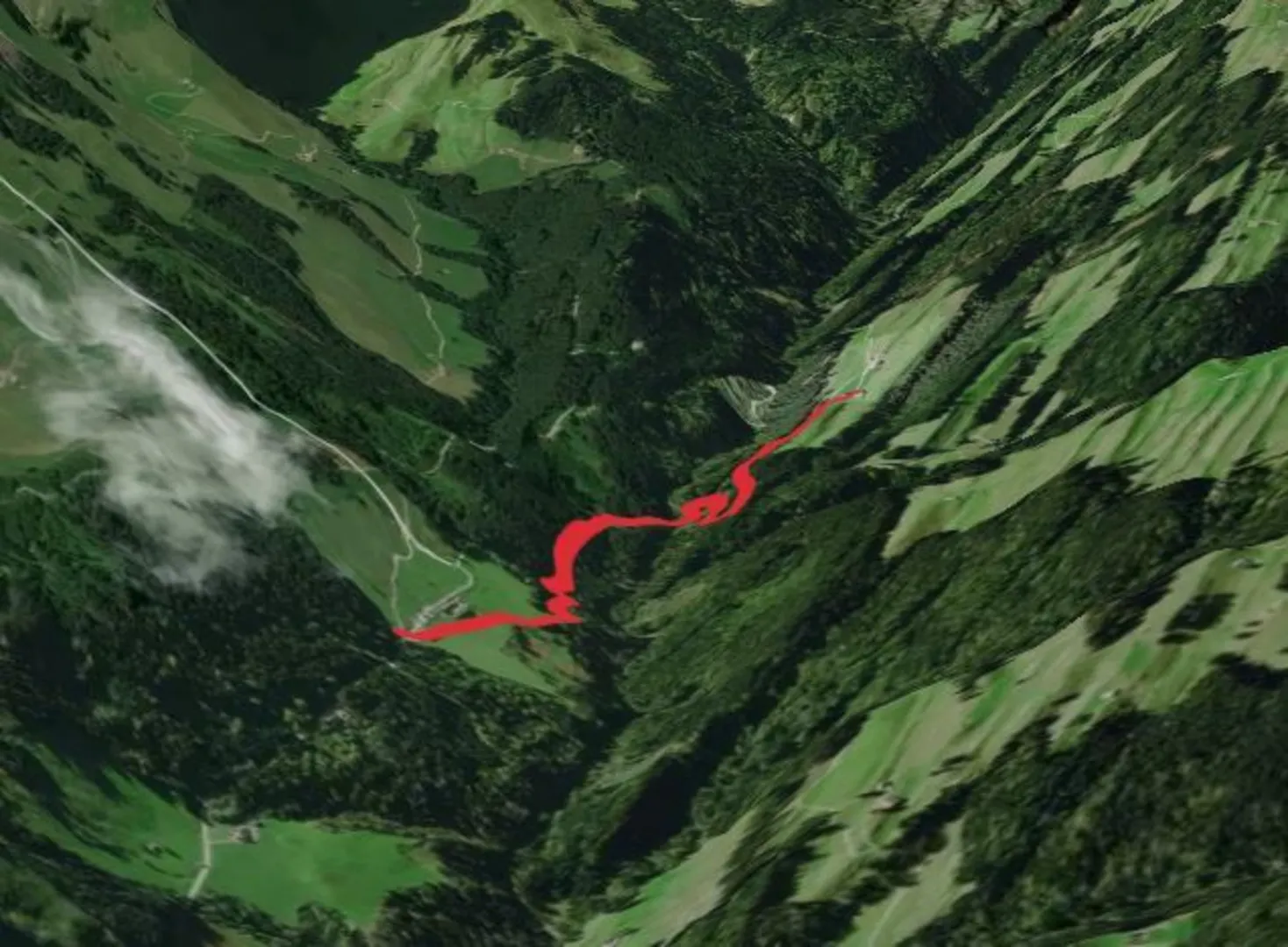 An image depicting the trail Cross Lehmen-Blacken-Ahorn and its surrounding area.
