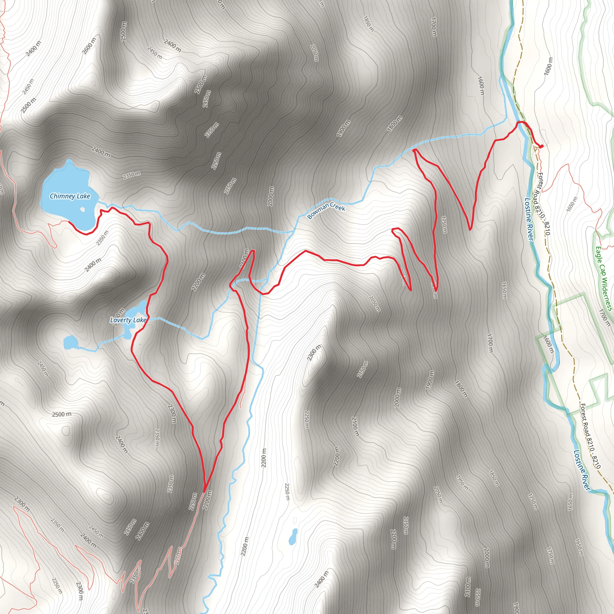Laverty Lake and Chimney Lake mobile static map