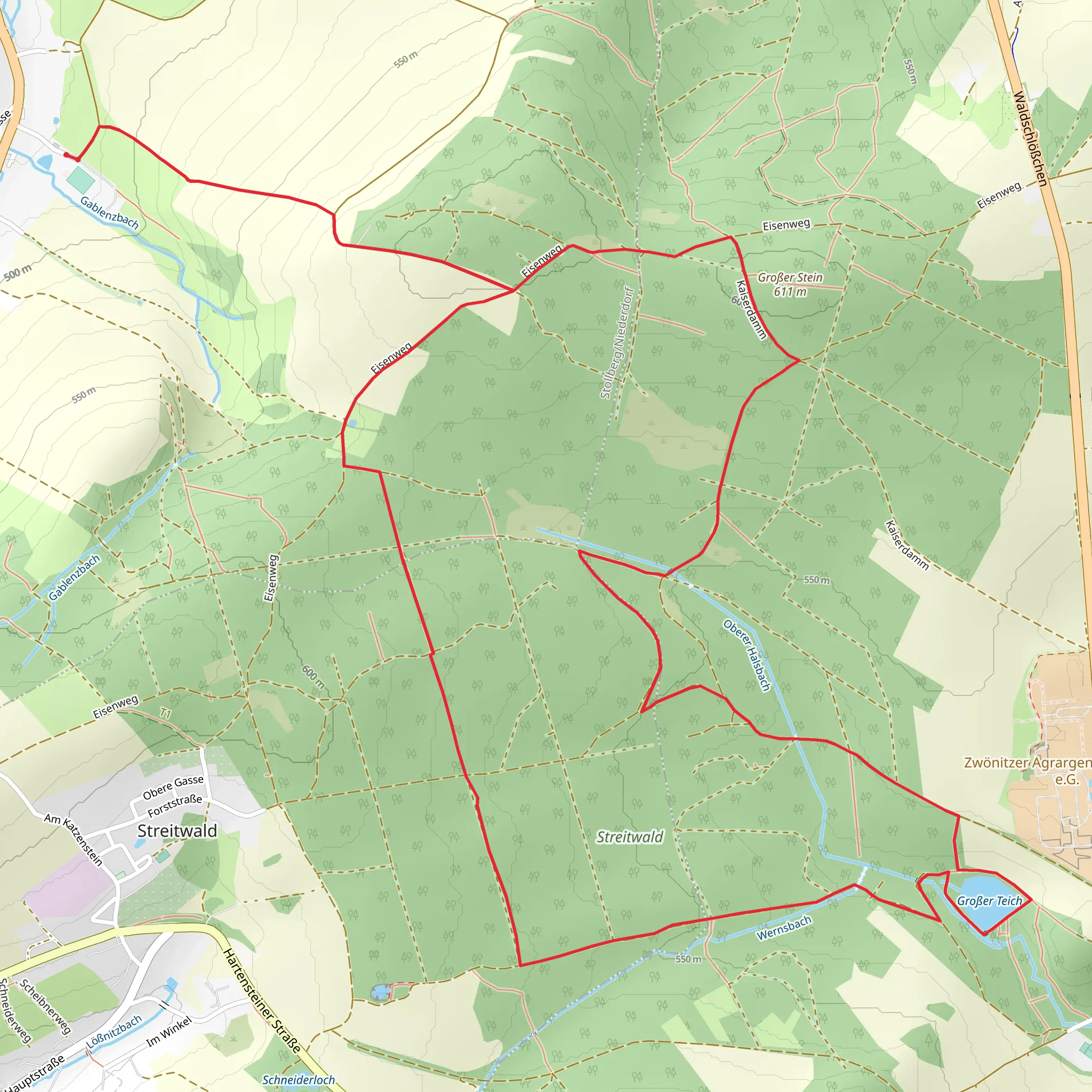 Steitwald and Großer Teich Loop mobile static map