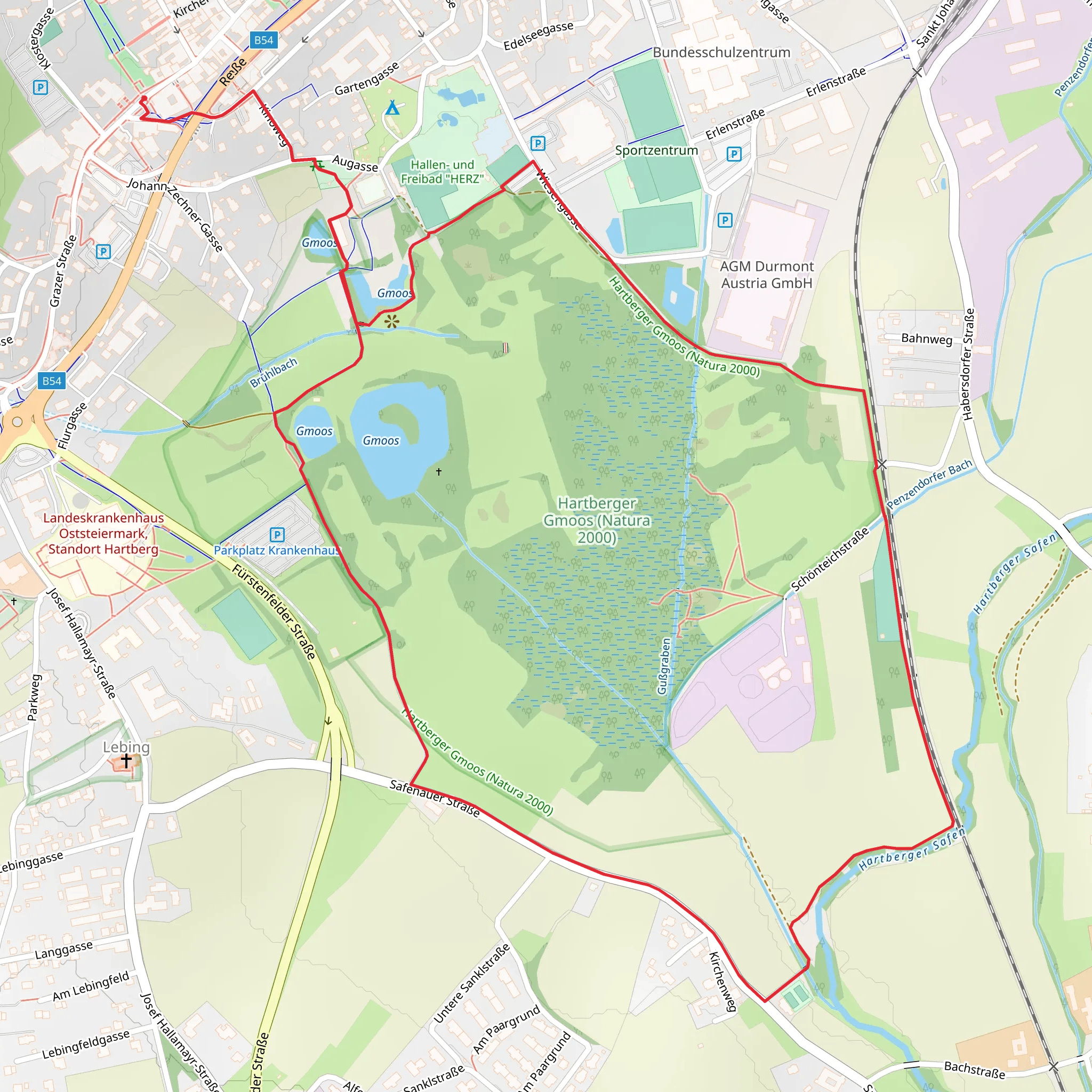 Hartberg Gmoos Nature Reserve Loop mobile static map