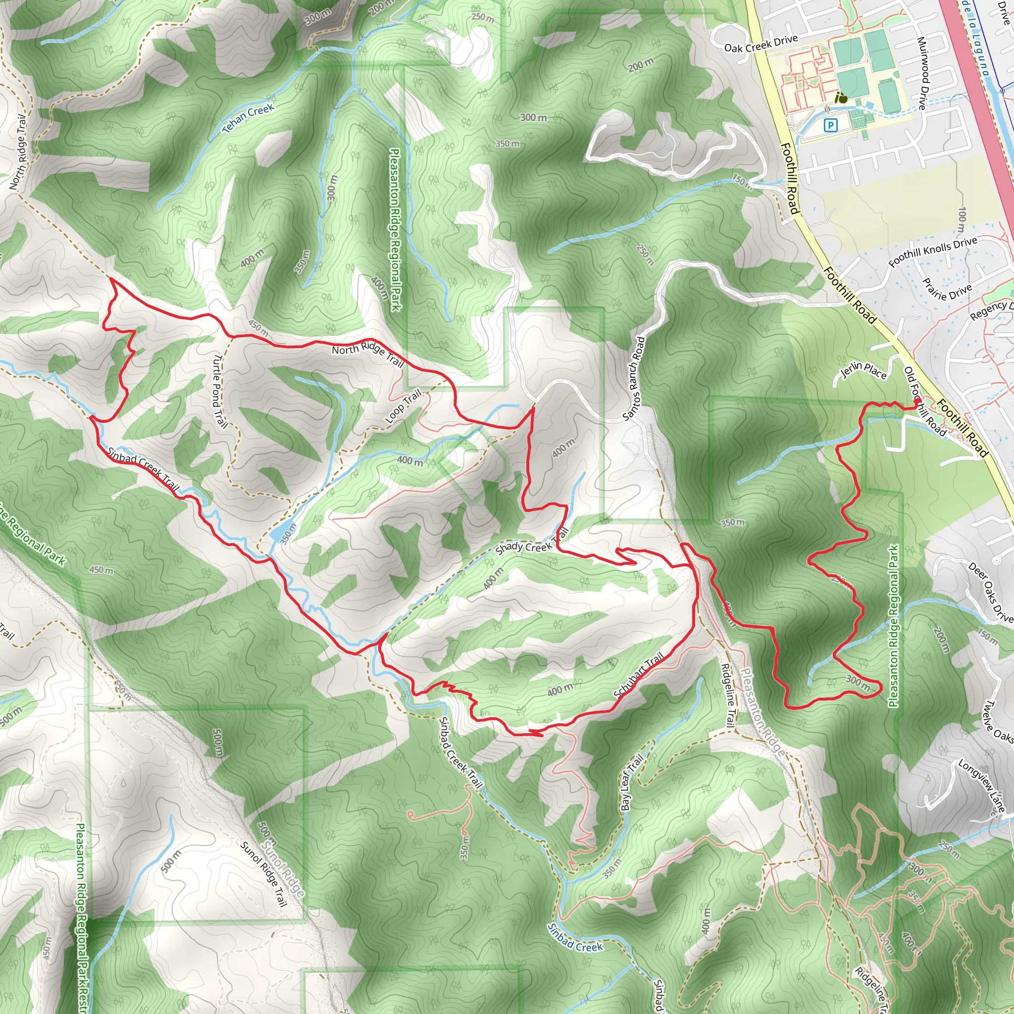 Courdet, North Ridge and Sinbad Creek Loop Trail mobile static map