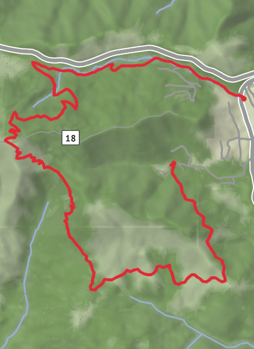 Hike on Mint Spring to Aspen to Aspen Draw mobile static map