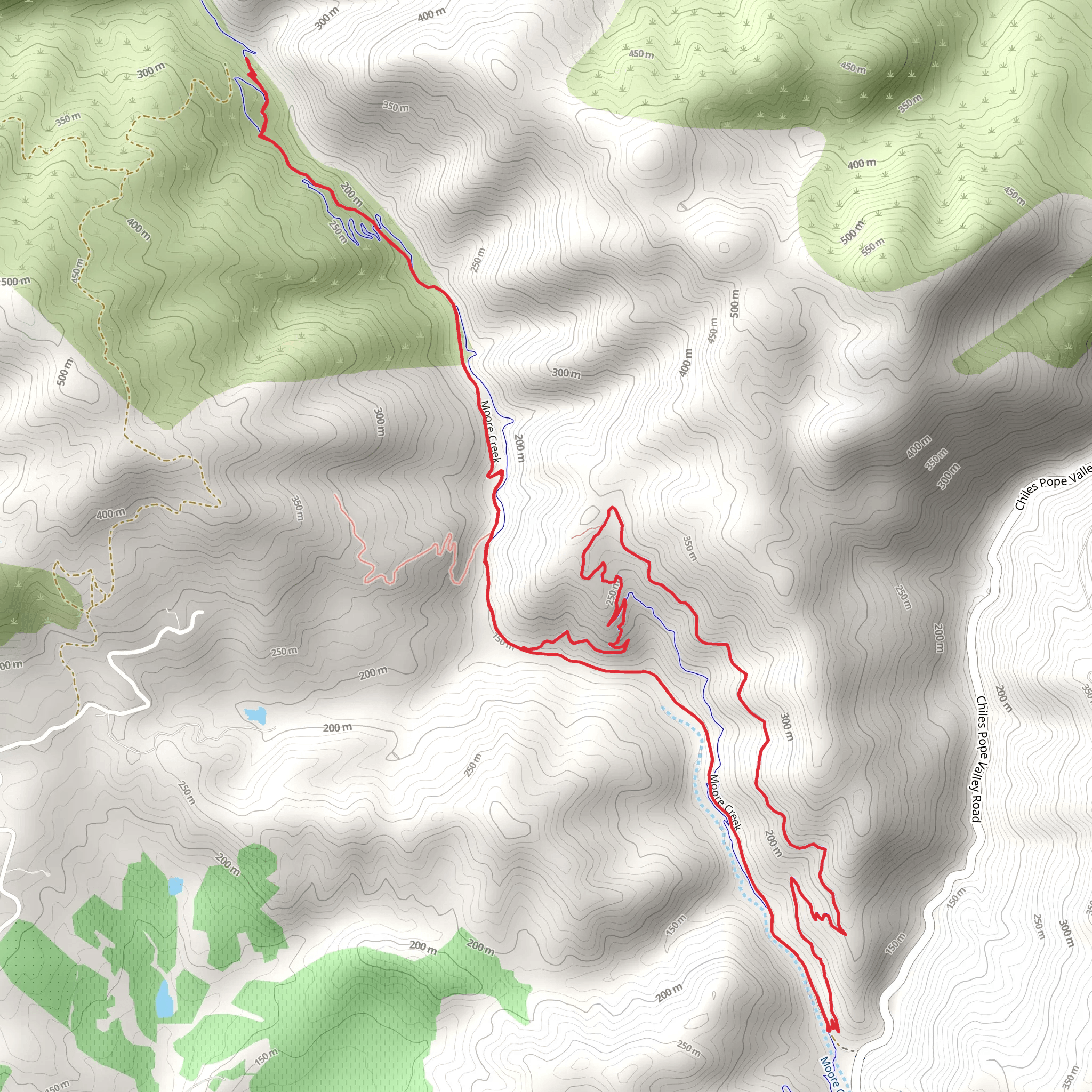 Valentine Vista and Moore Creek Loop Trail mobile static map