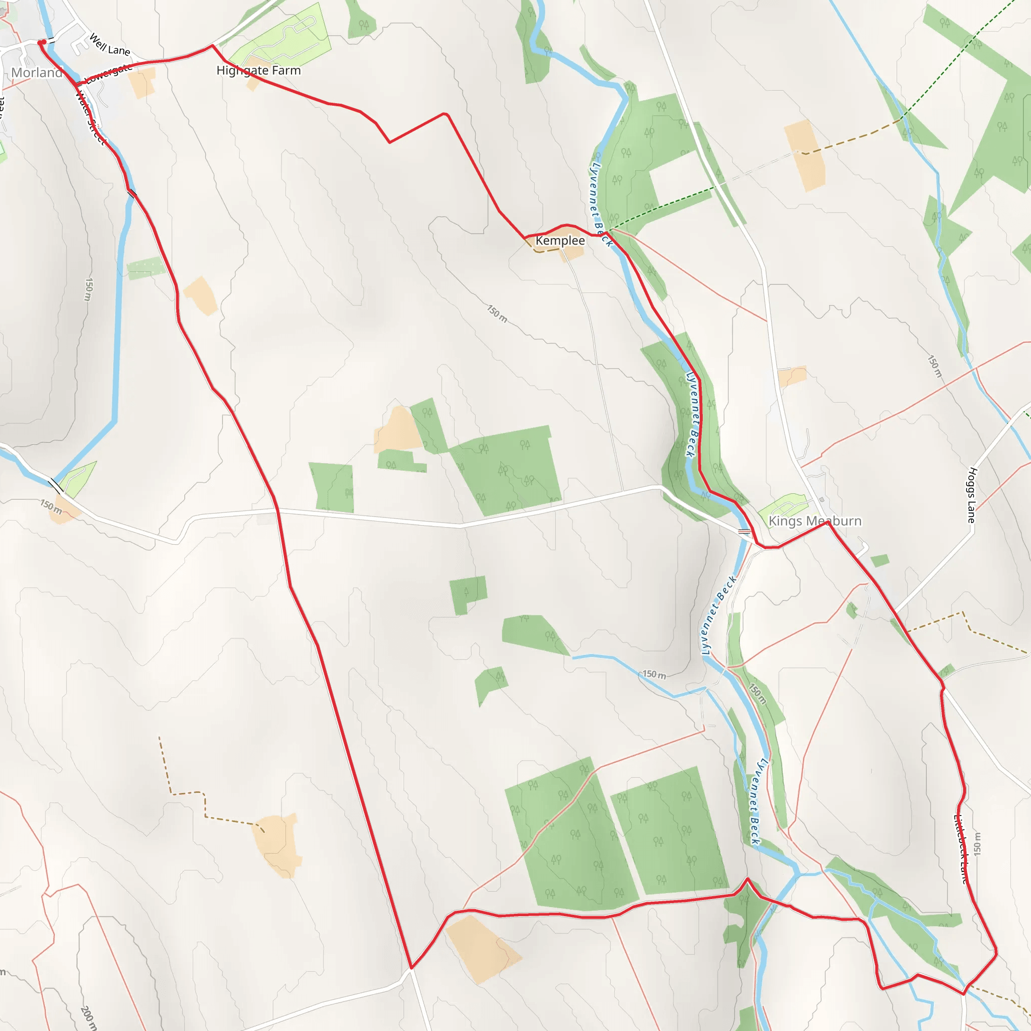 Morland and Kings Meaburn Loop mobile static map