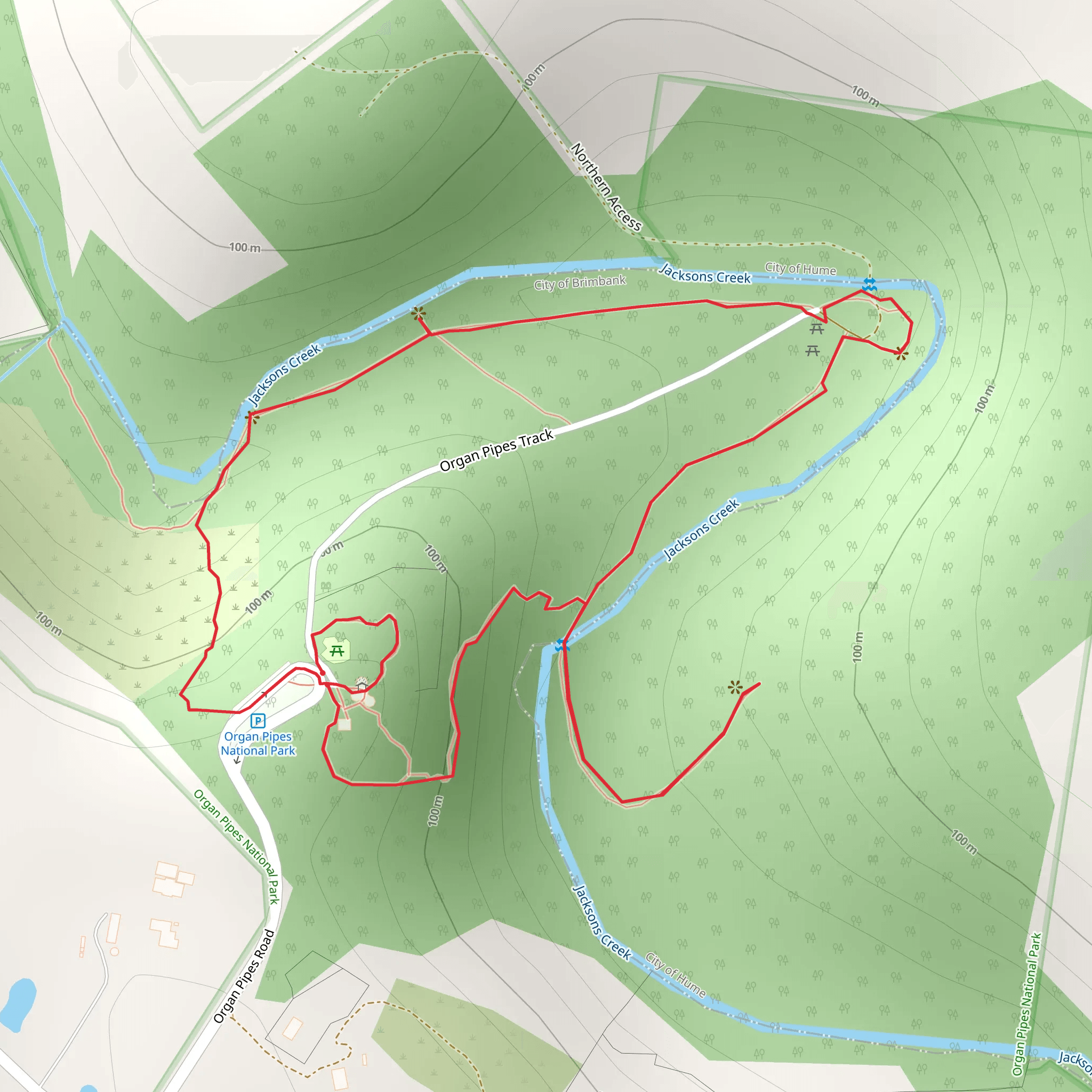 Organ Pipes Track mobile static map