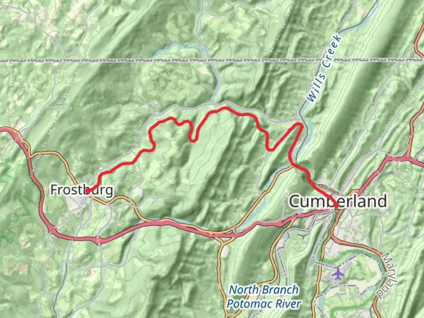 An image depicting the trail Great Allegheny Passage from Frostburg and its surrounding area.