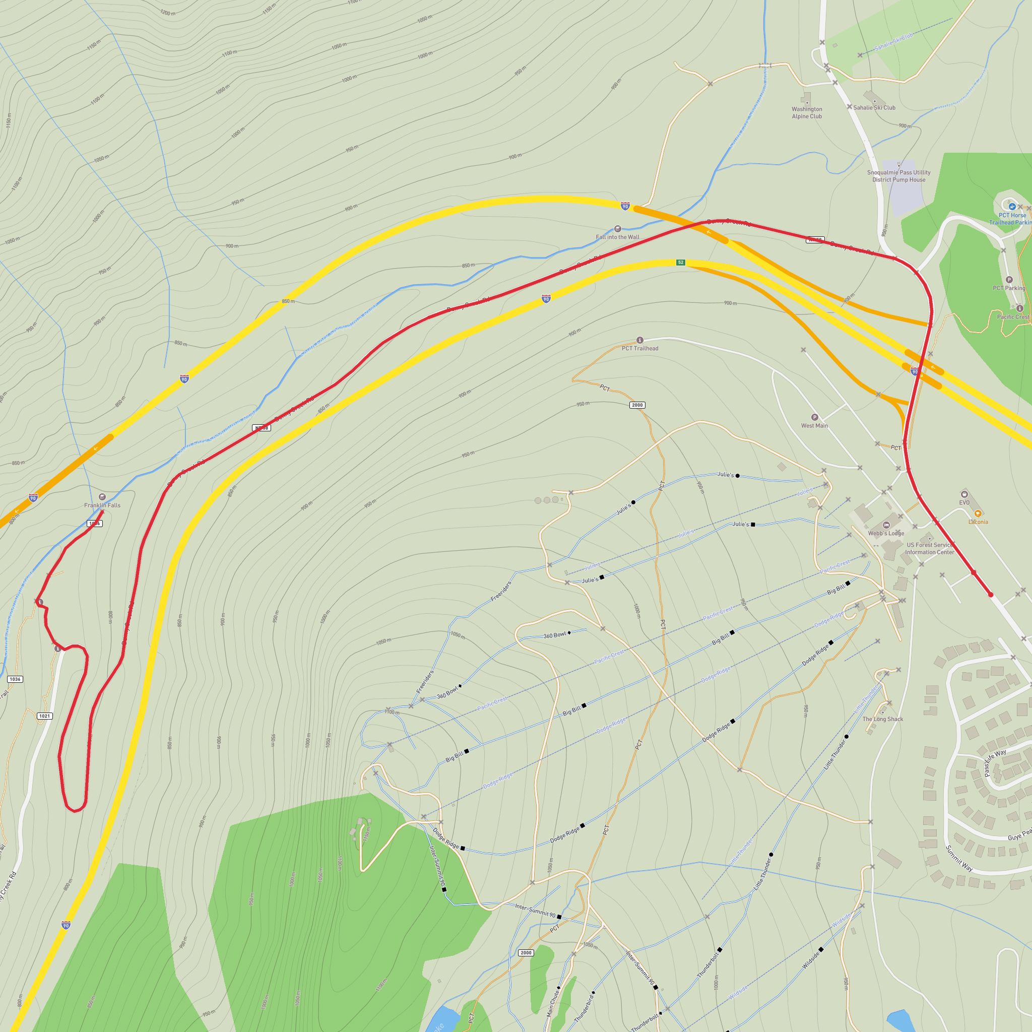 Franklin Falls mobile static map