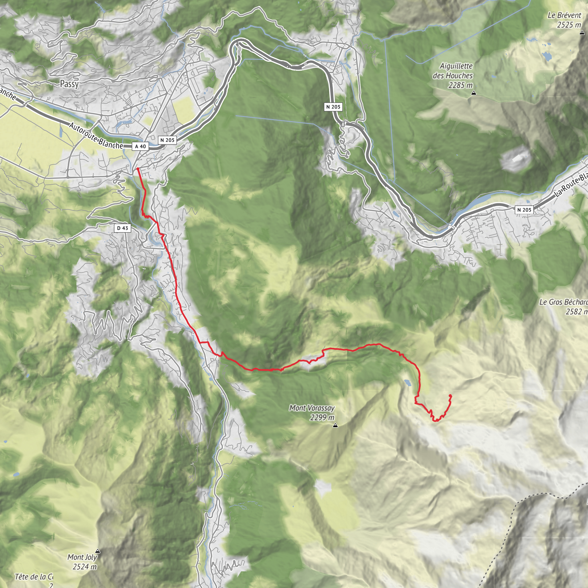 Nid d’aigle from St Gavaise 2000m vert mobile static map