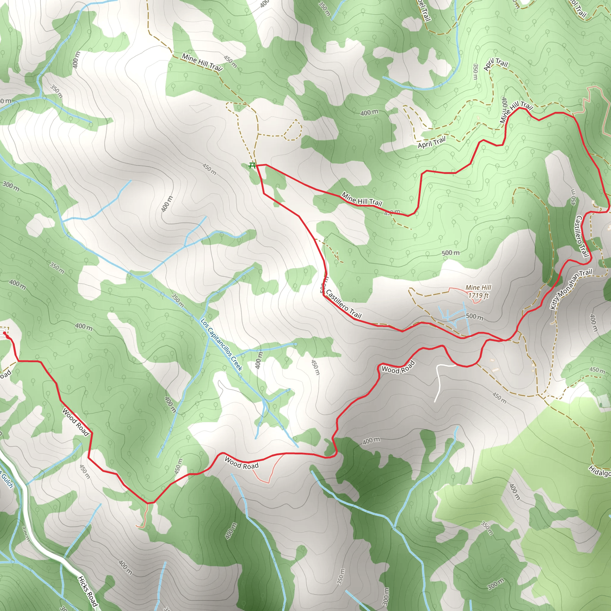 Castillero and Mine Hill Loop Trail mobile static map