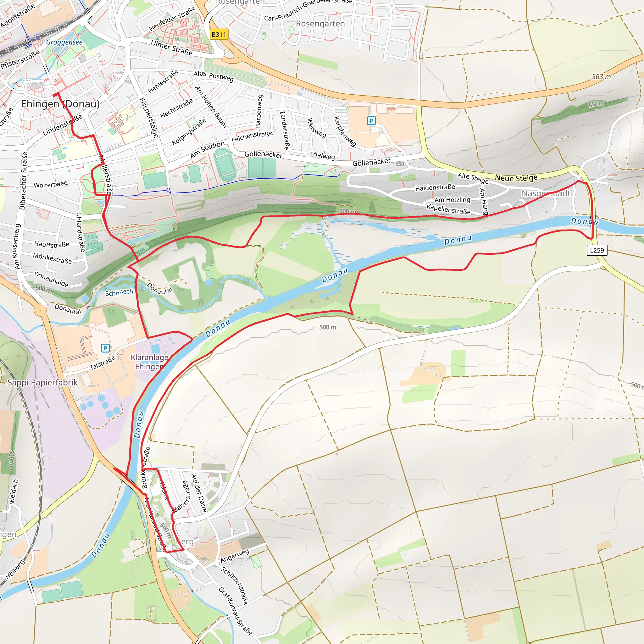 Donau via Naturerfahrungspfad mobile static map