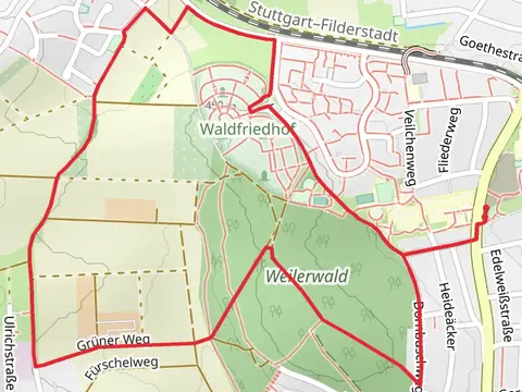 Weilerwald via Grüner Weg and Musberger Weg