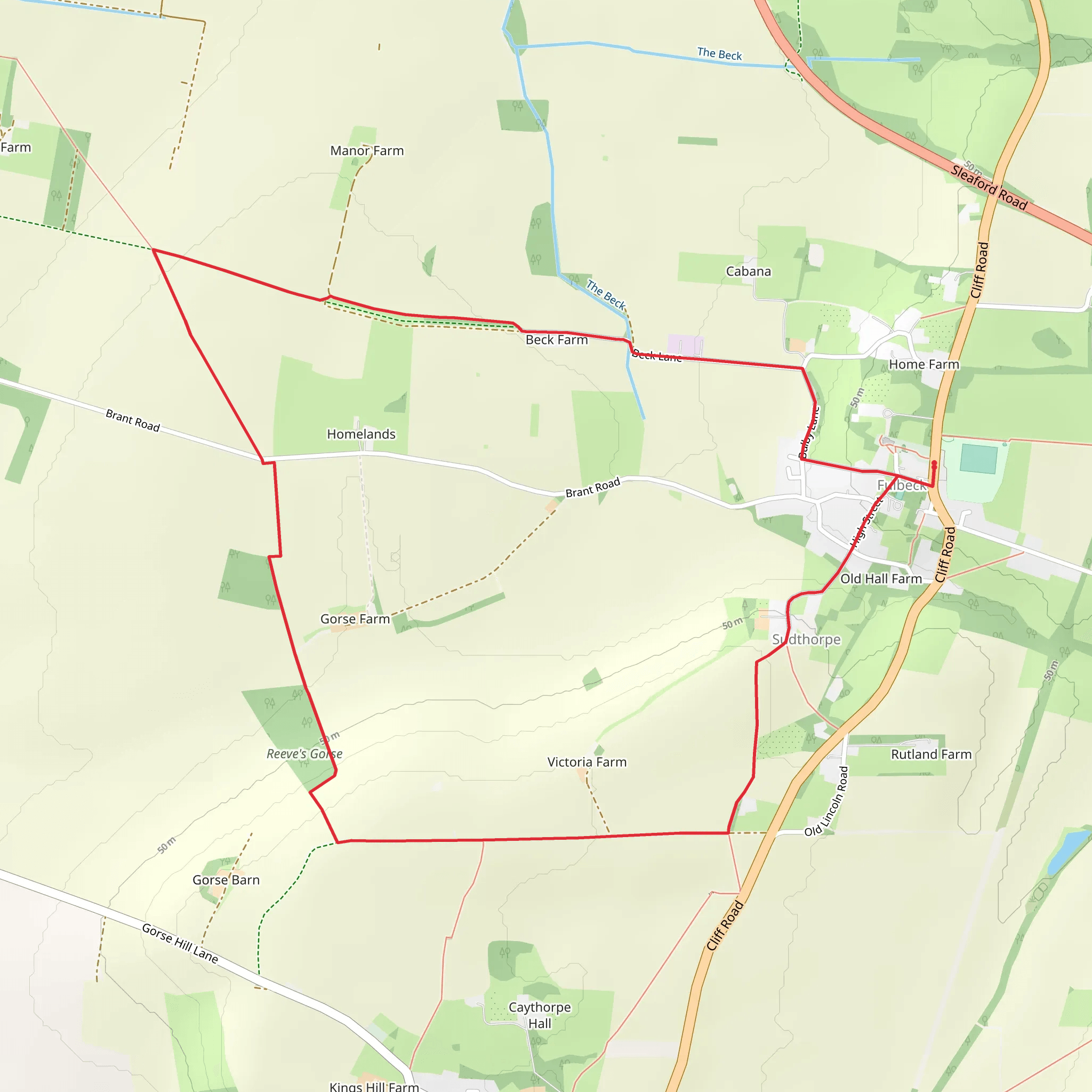 Fulbeck Country Park Loop mobile static map