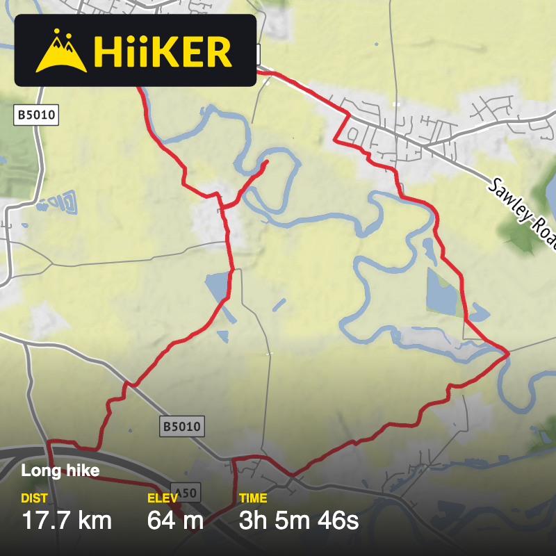 A map preview of the recording Long hike .