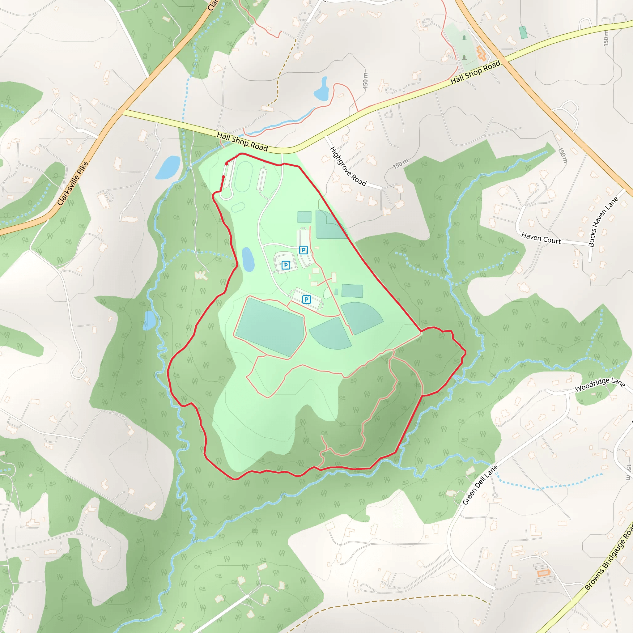 Schooley Mill Park Loop mobile static map
