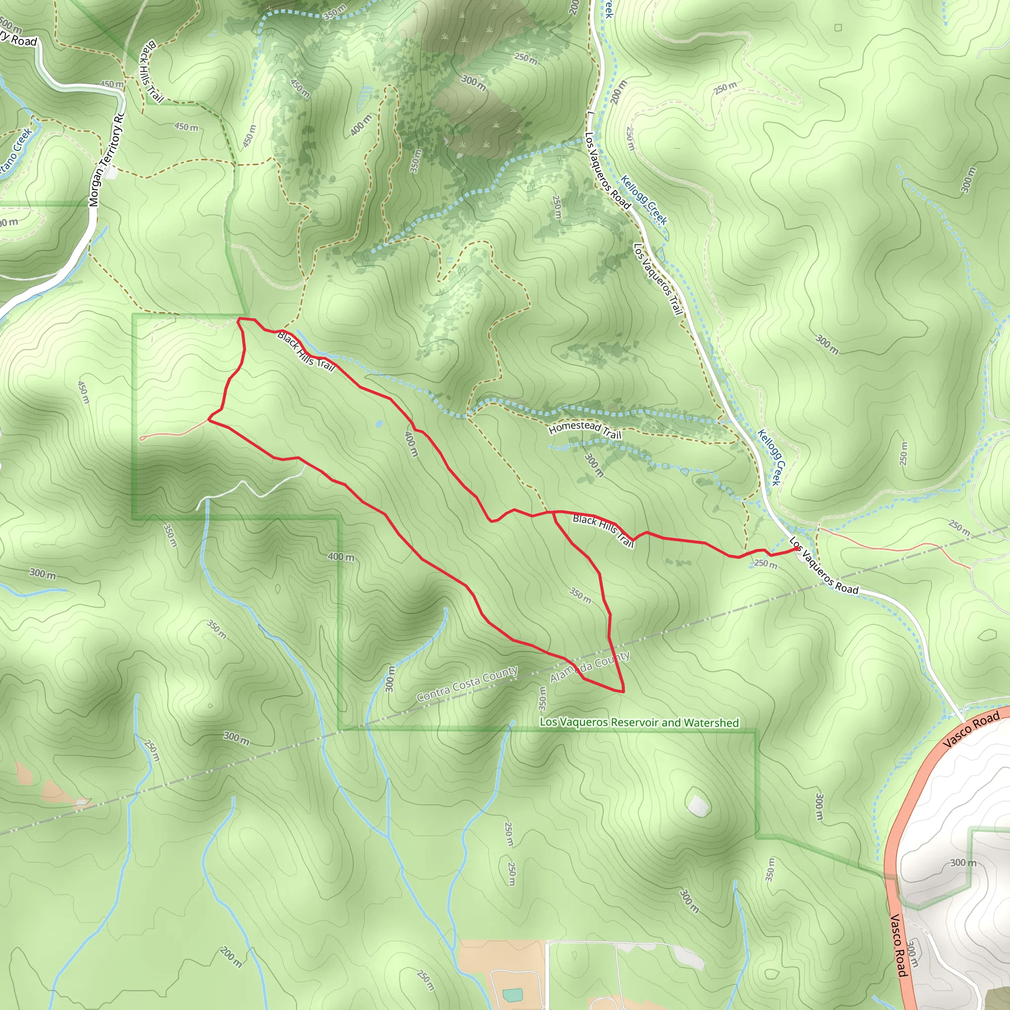 Valley View and Black Hills Loop Trail mobile static map