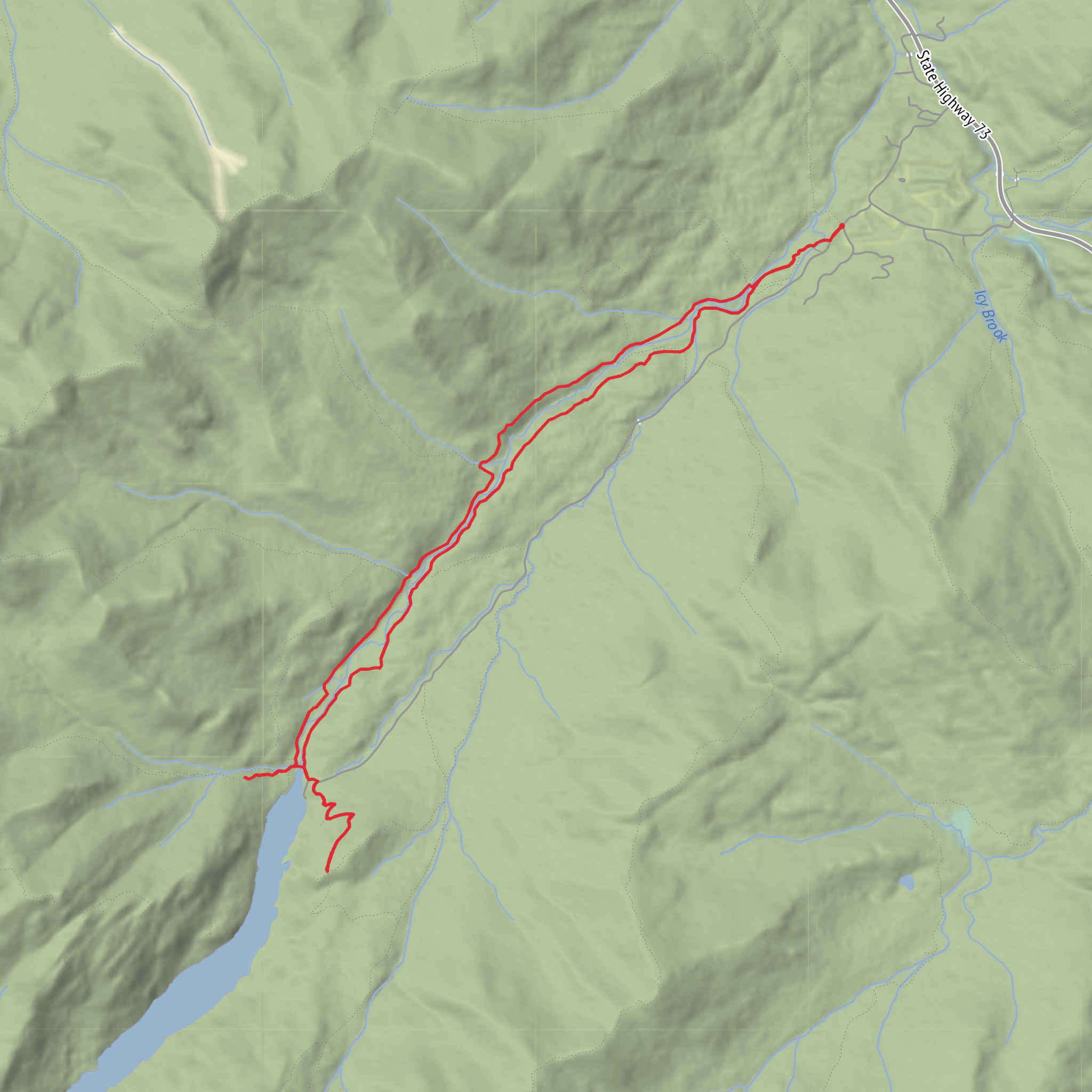 Indian Head and Rainbows Falls Lookout via E River Trail and W River Trail mobile static map