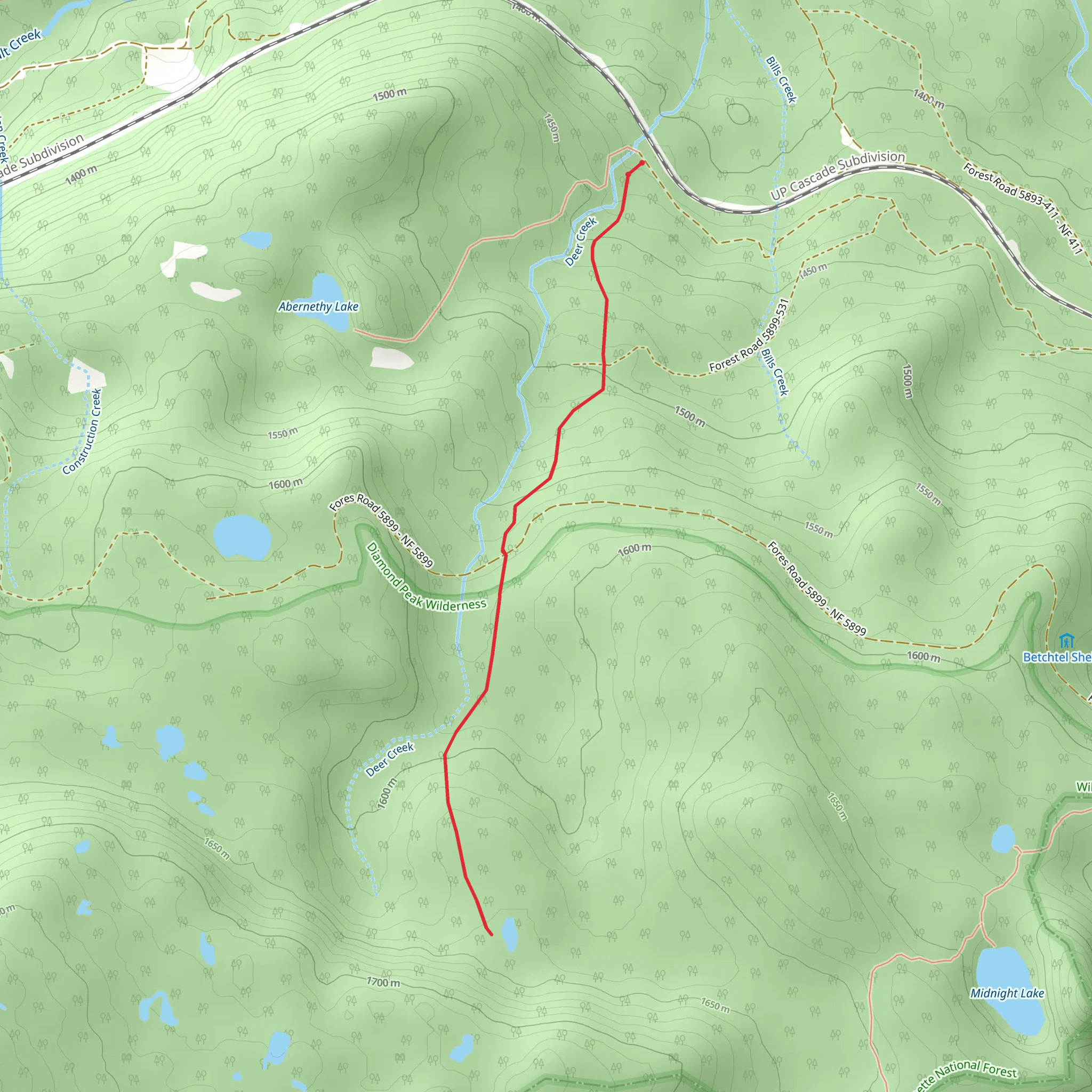 Deer Creek Trail mobile static map