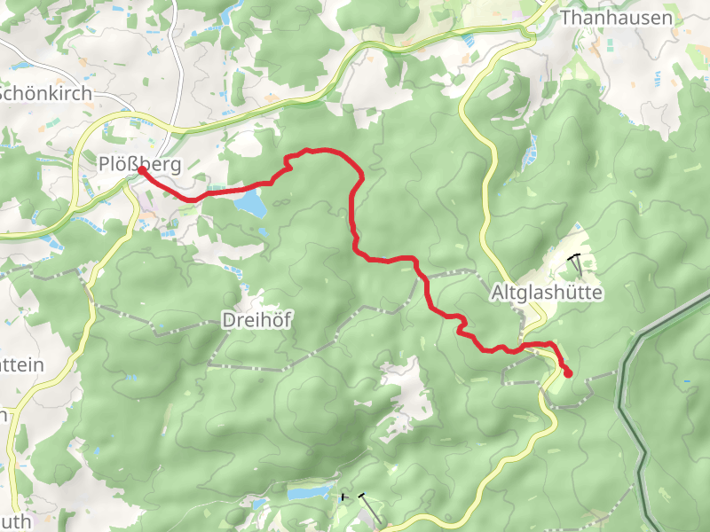 Silberhuette to Ploessberg via Grossser Weiher and Buchnerweg