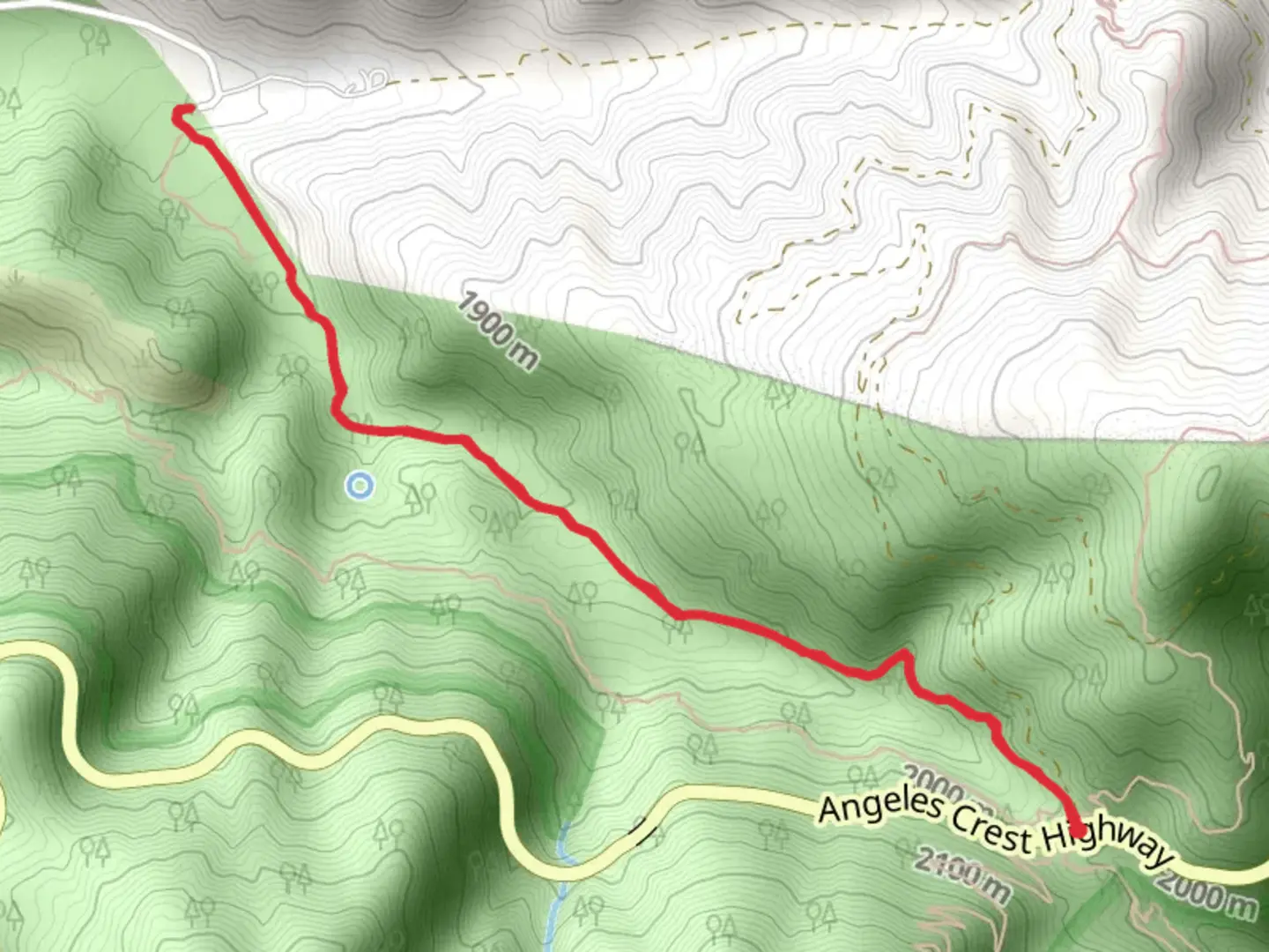An image depicting the trail Big Rock Creek Road via Vincent Gap and its surrounding area.