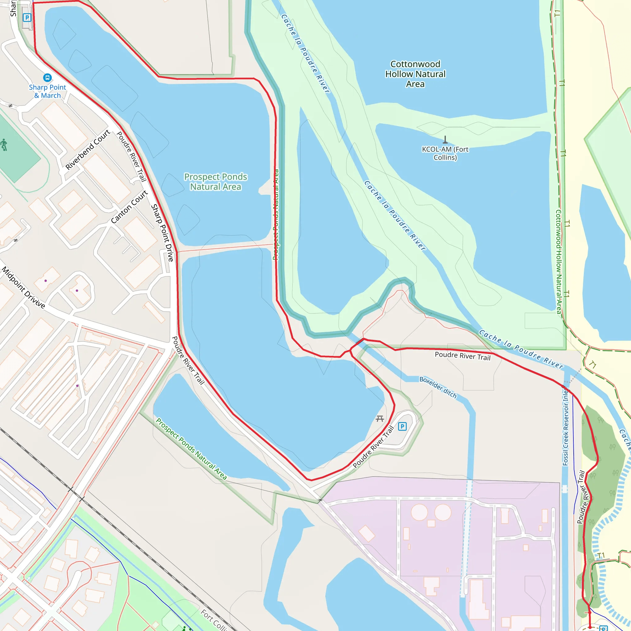 Poudre Loop Trail mobile static map