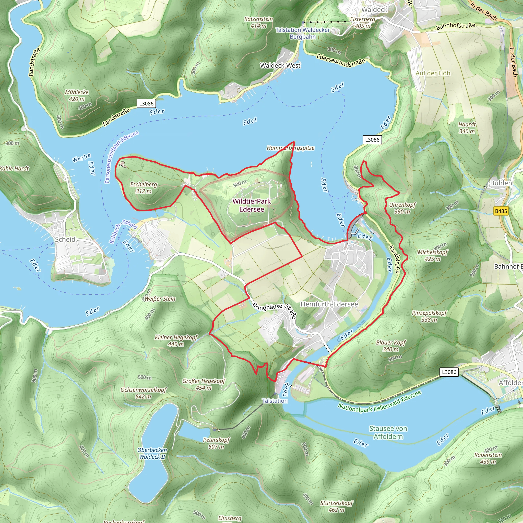 Edersee and Eschelberg Loop mobile static map