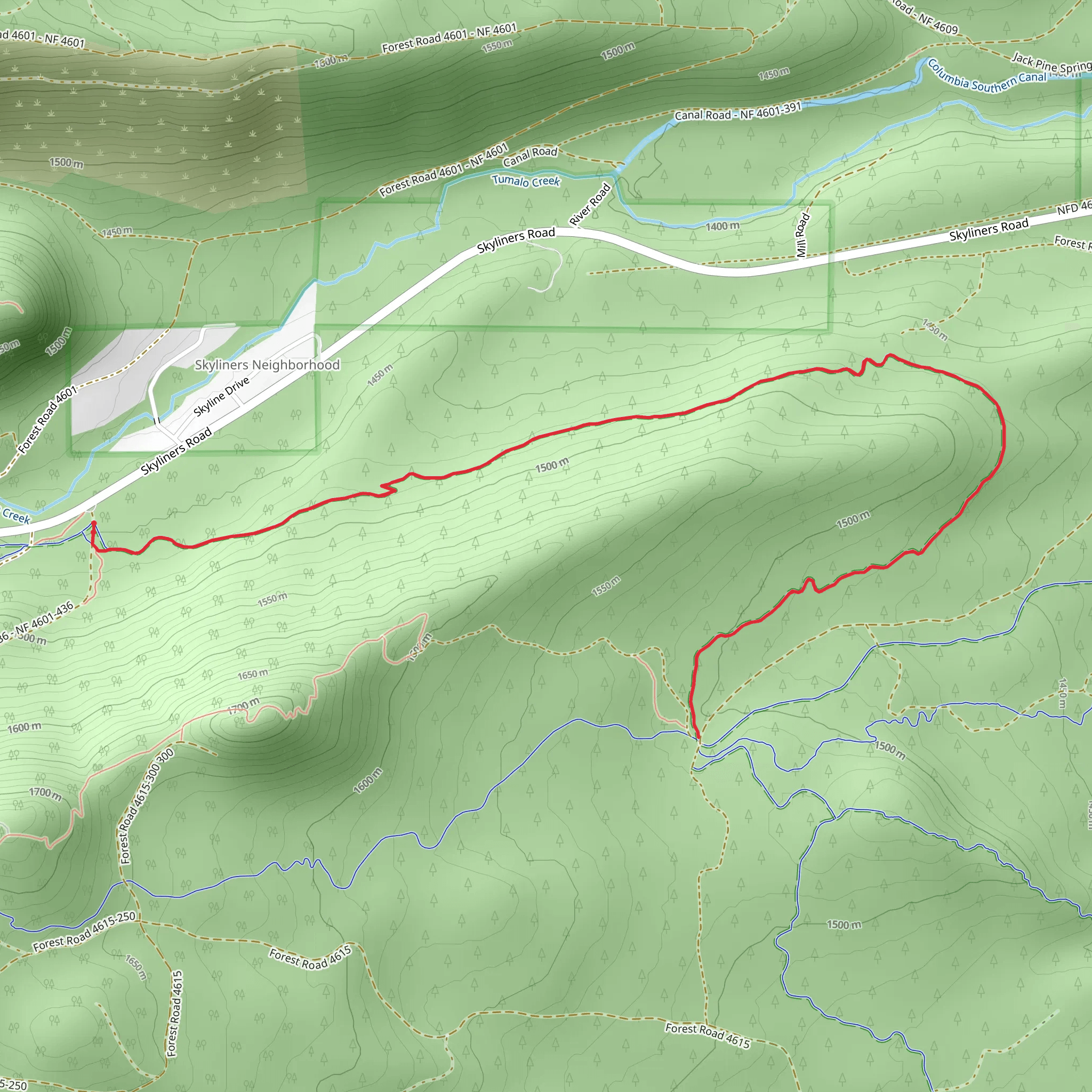 Tumalo Creek mobile static map