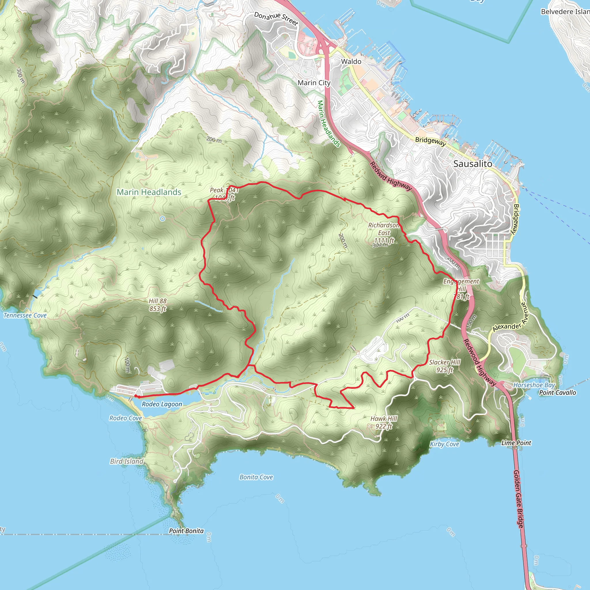 California Coastal Trail and Miwok Trail mobile static map