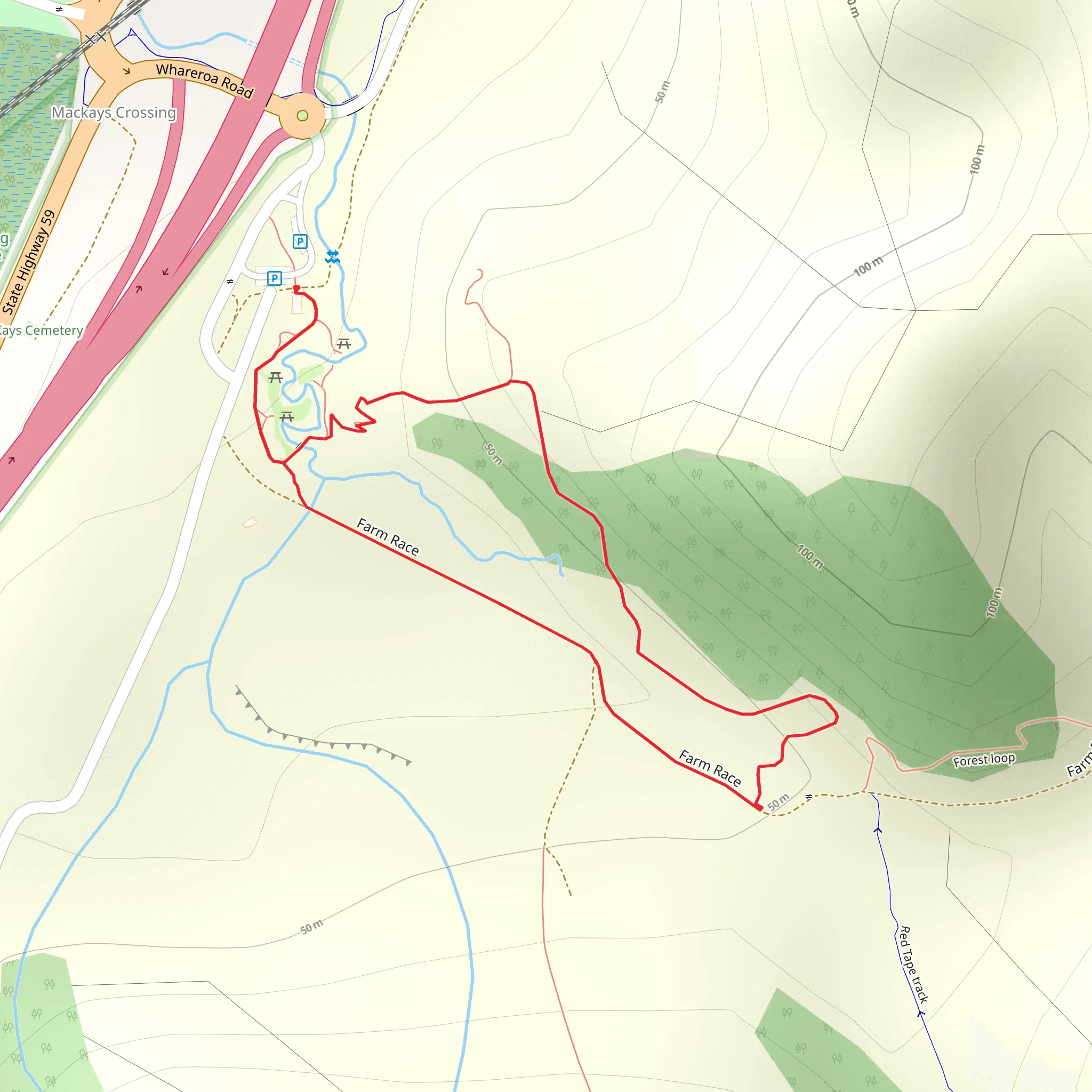 Whareroa - Forest Loop Walk mobile static map