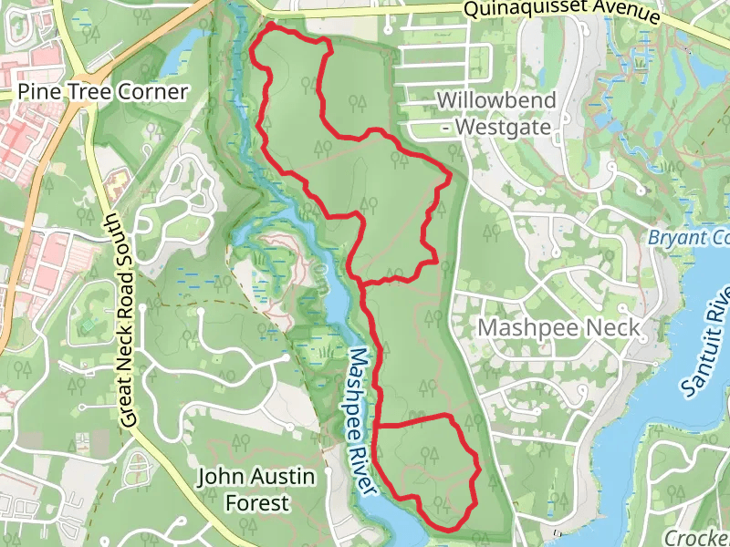Mashpee River Shore Loop Trail - Quinaquisset Avenue