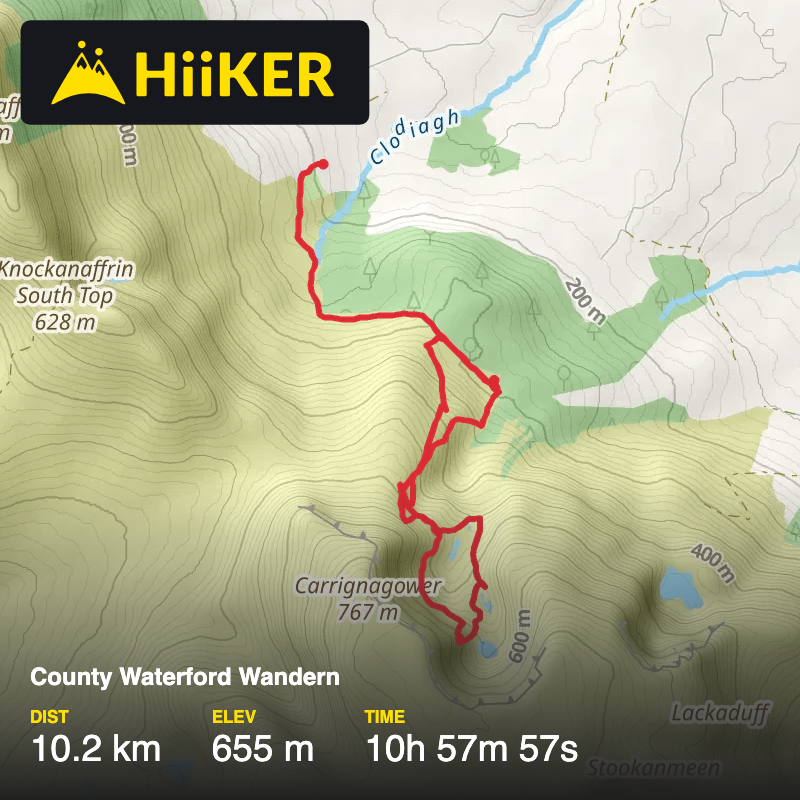A map preview of the recording County Waterford Wandern.