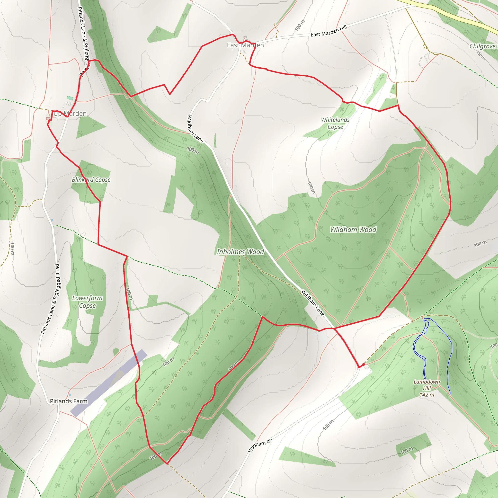 Up and East Marden Loop mobile static map