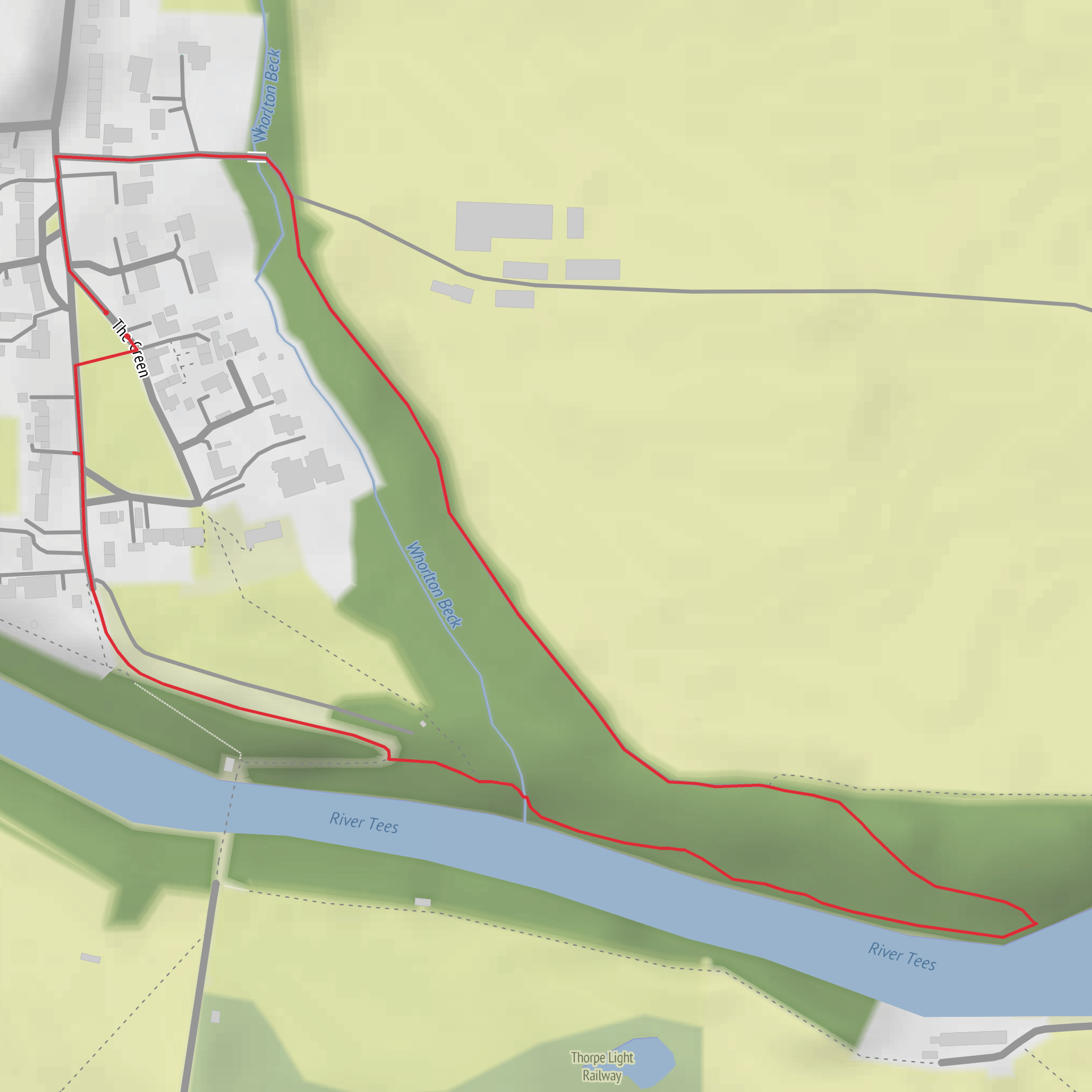 Whorlton Riverside short walk mobile static map