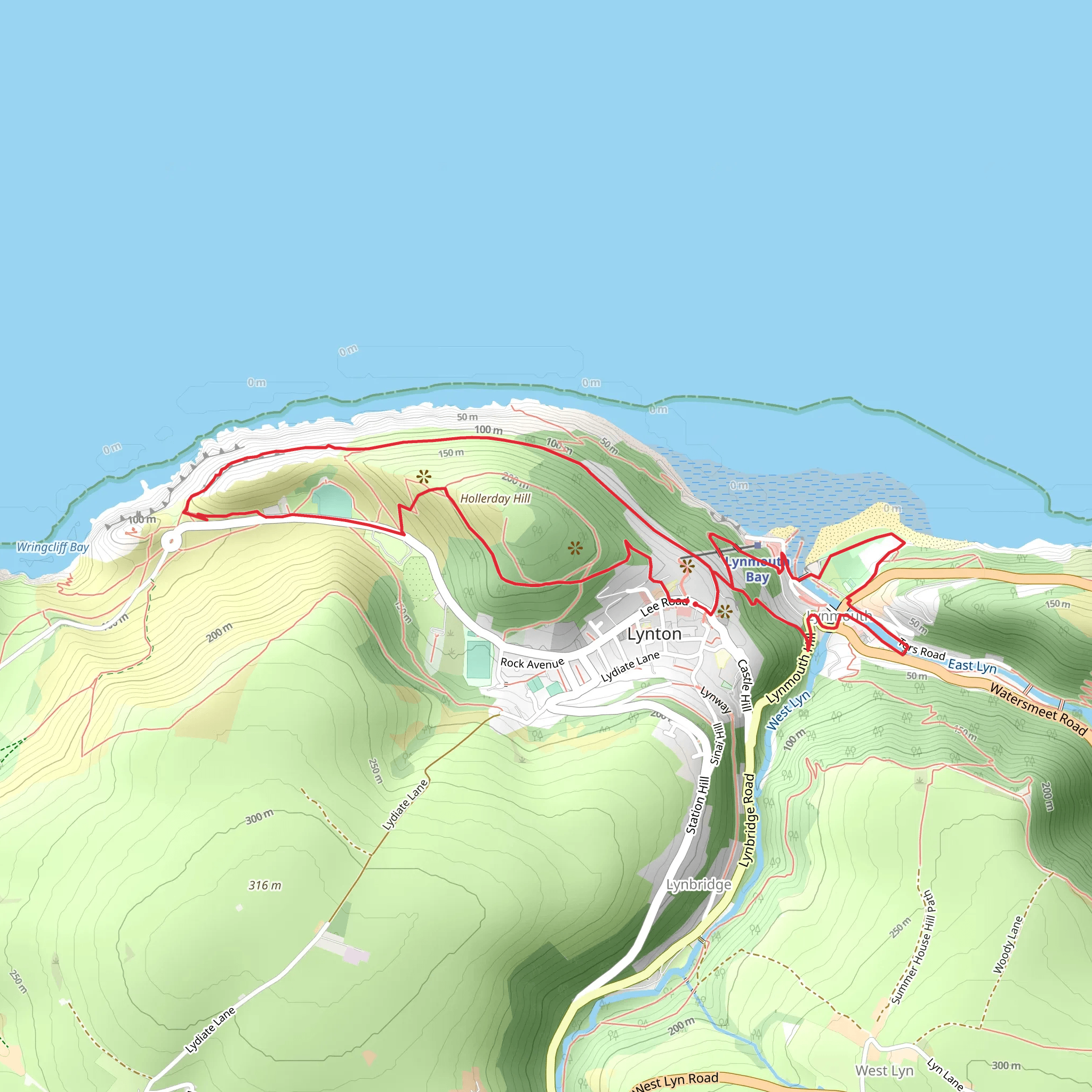 Lynmouth and Valley of Rocks mobile static map
