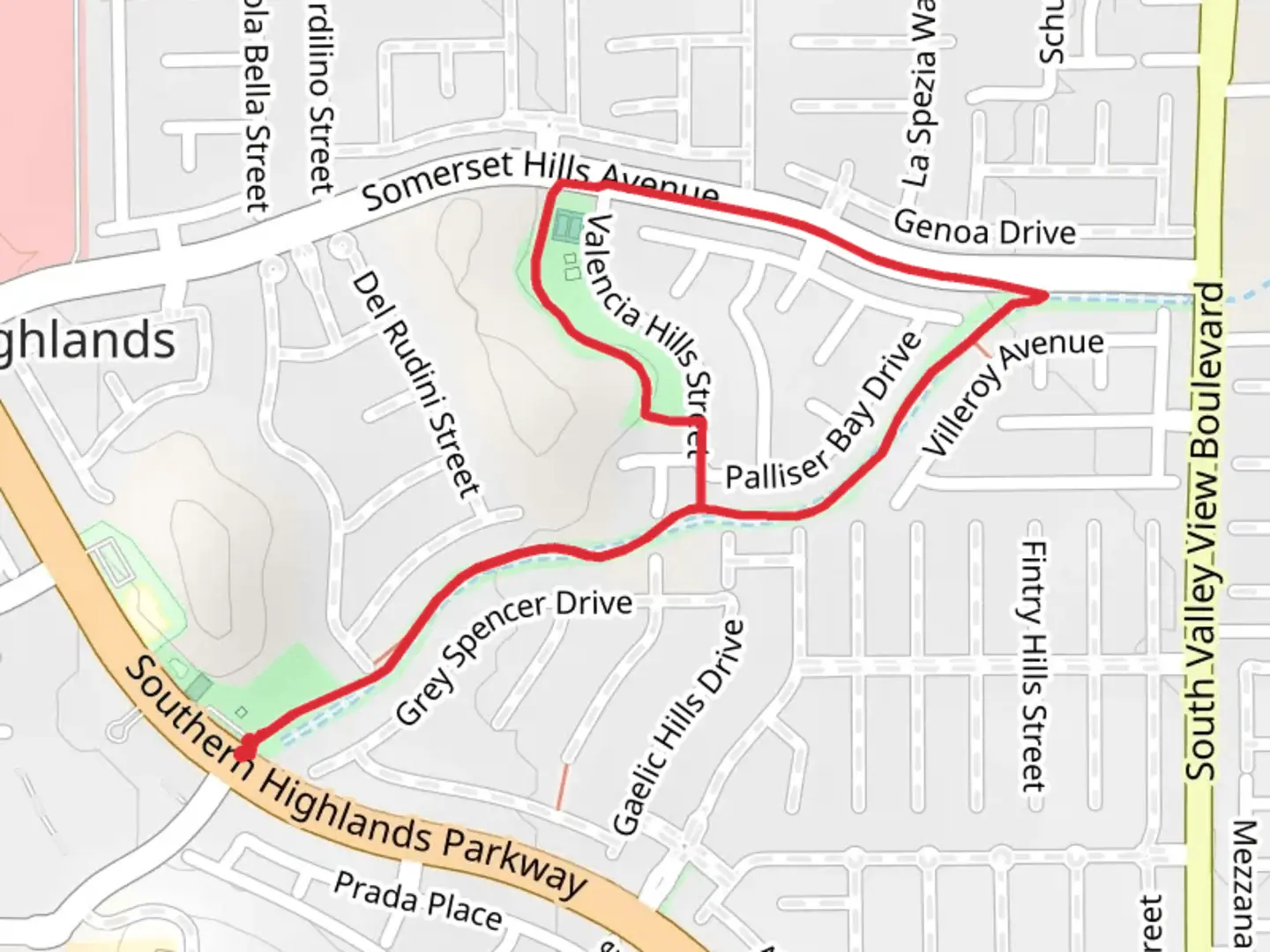 An image depicting the trail Somerset Hills Park and Duck Creek Loop and its surrounding area.