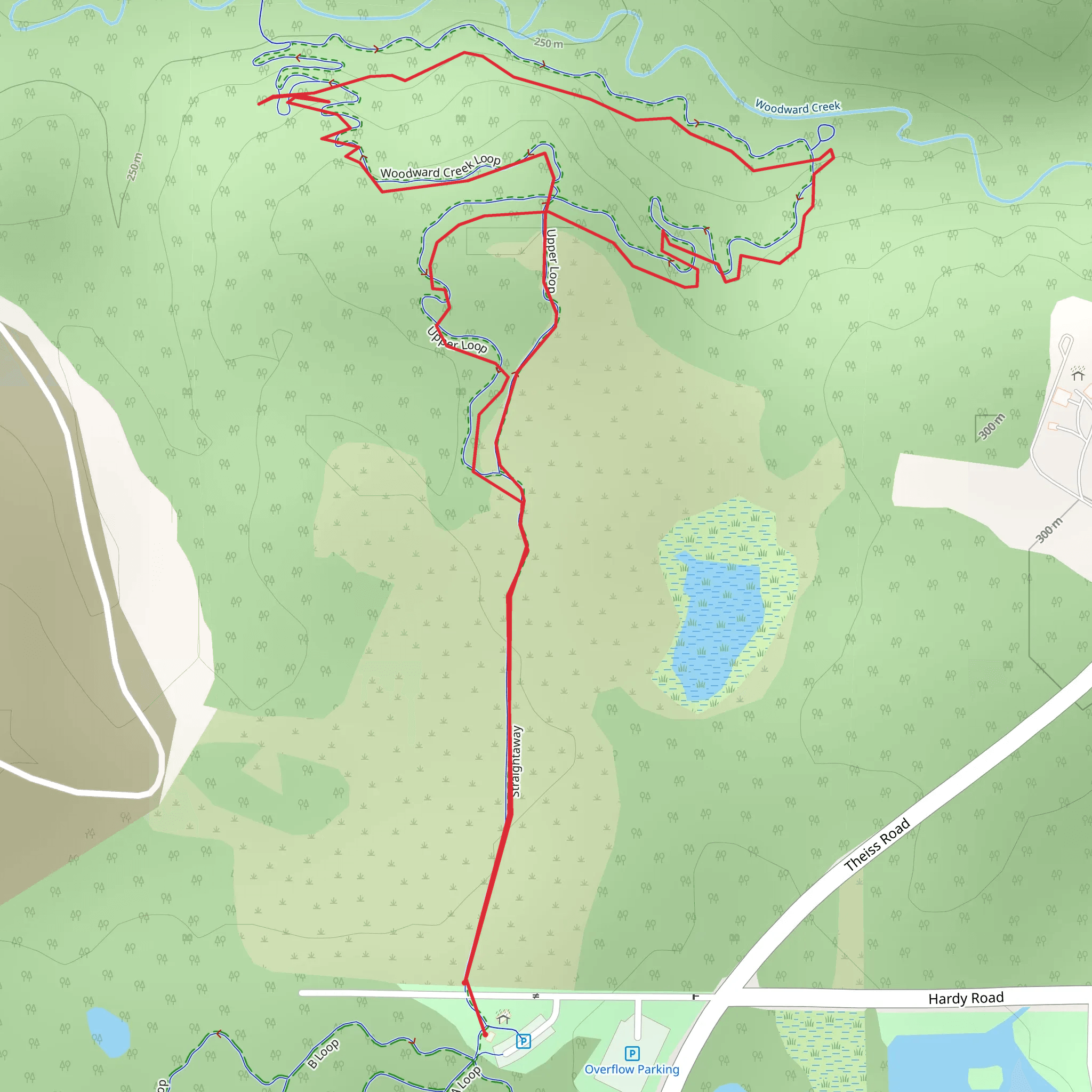 Straightway and Woodward Creek Loop mobile static map