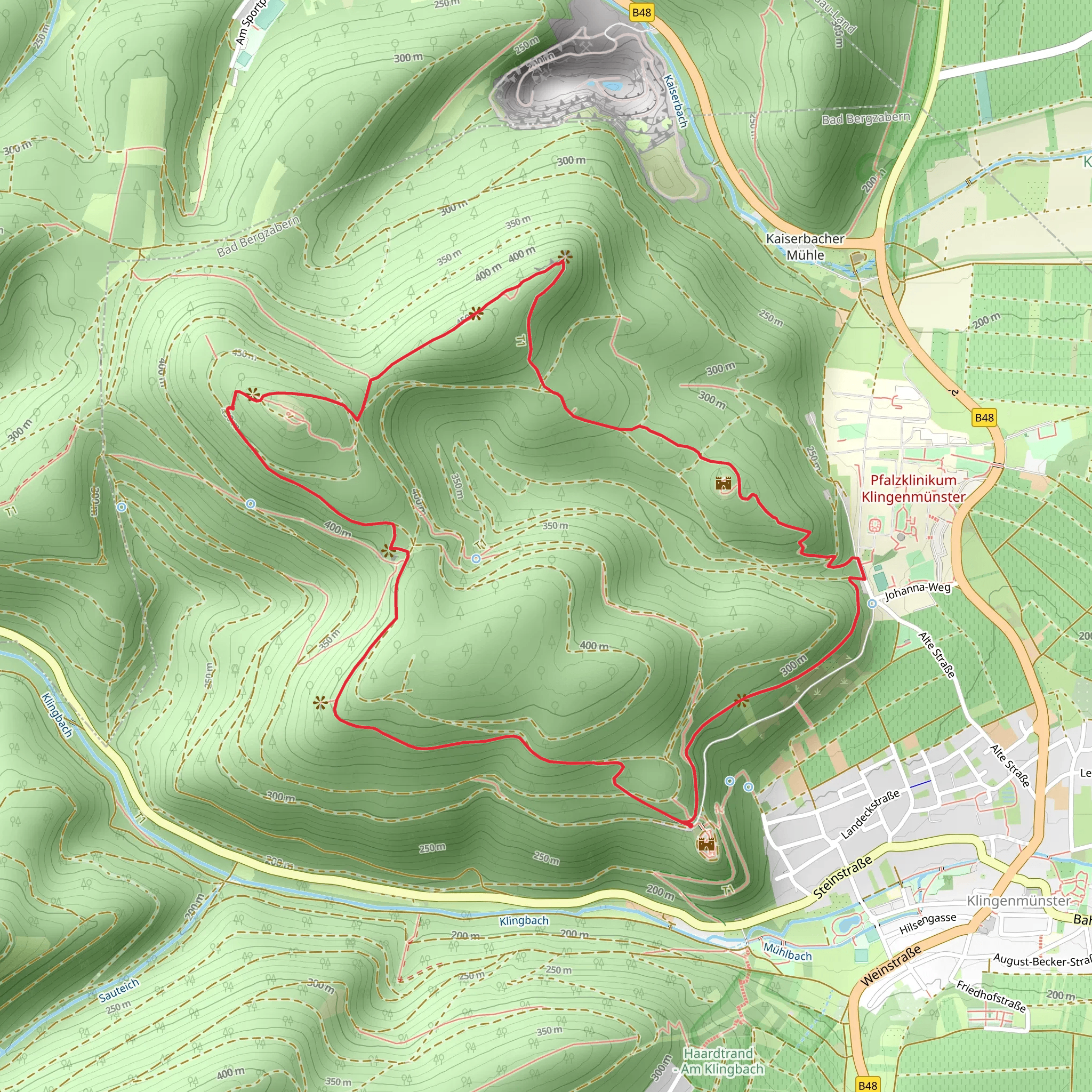 Burgenweg - Klingenmuenster mobile static map