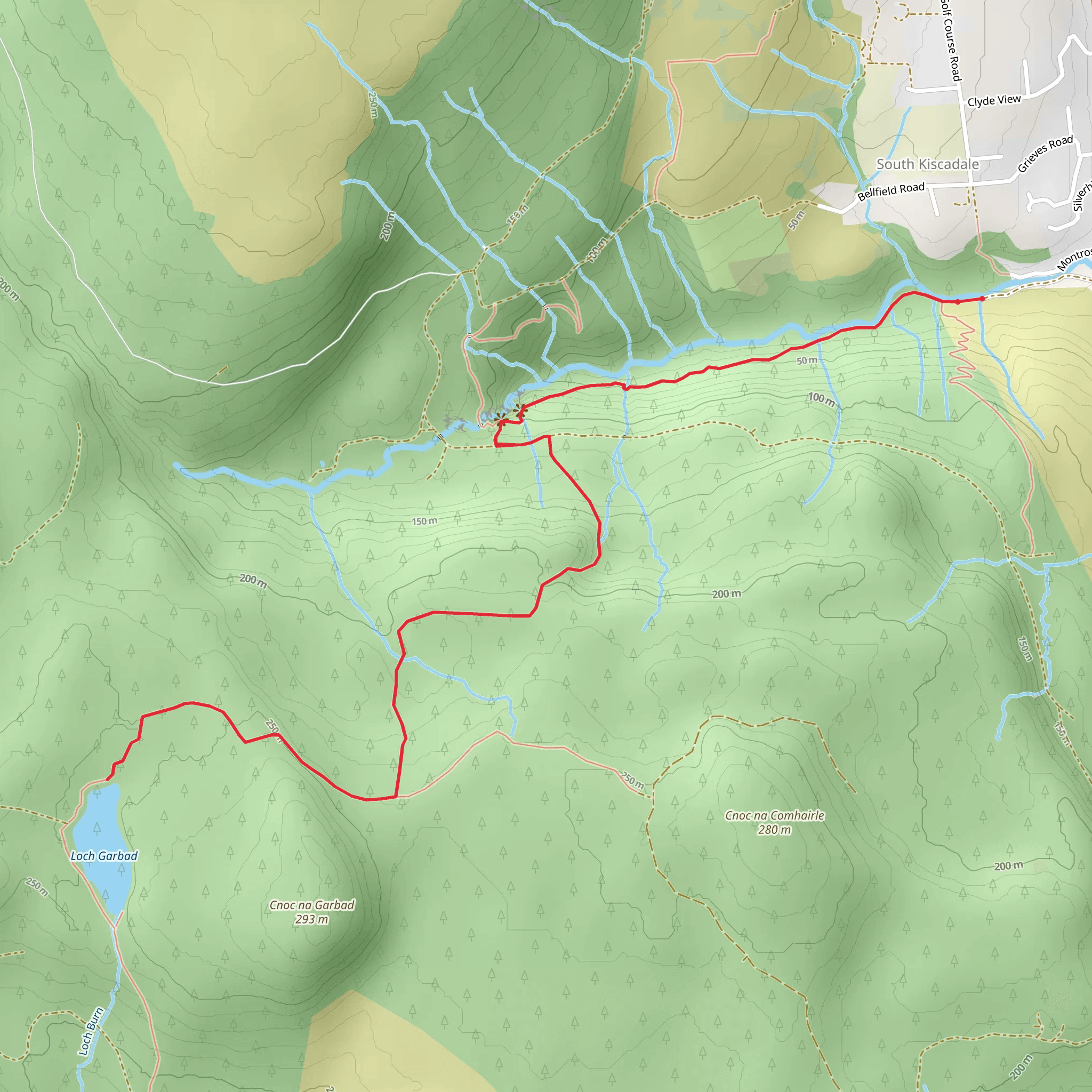 Loch Garbad and Glenashdale Falls Trail mobile static map