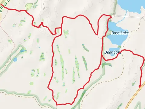 Platte Plams Trail, Bass Lake and White Pine Back Country Campground Walk