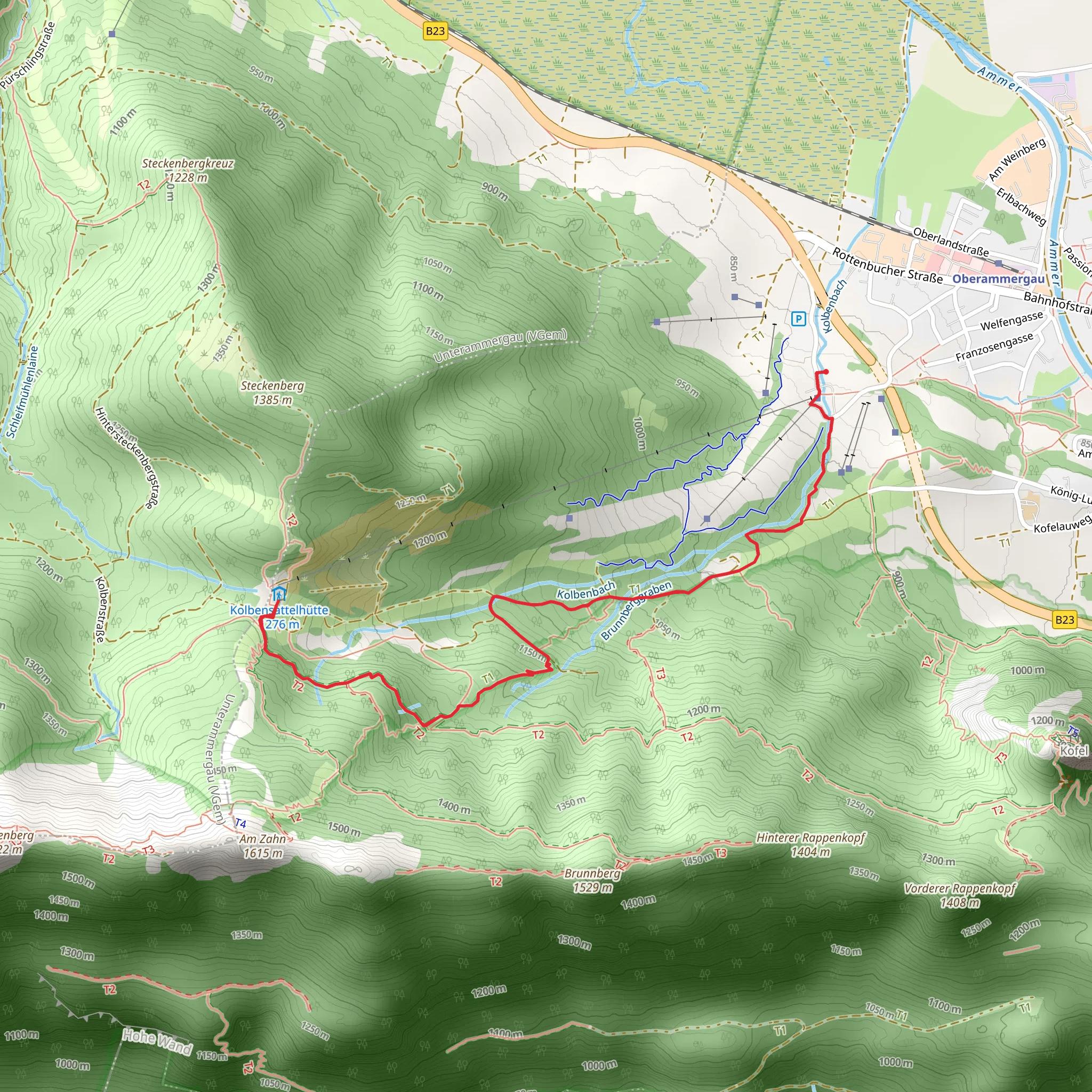 Kolbensattel Huette via Königssteig mobile static map