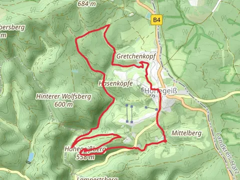 Hohegeißberg, Dickie Tannen and Kurpark Loop via Alte Bobbahn