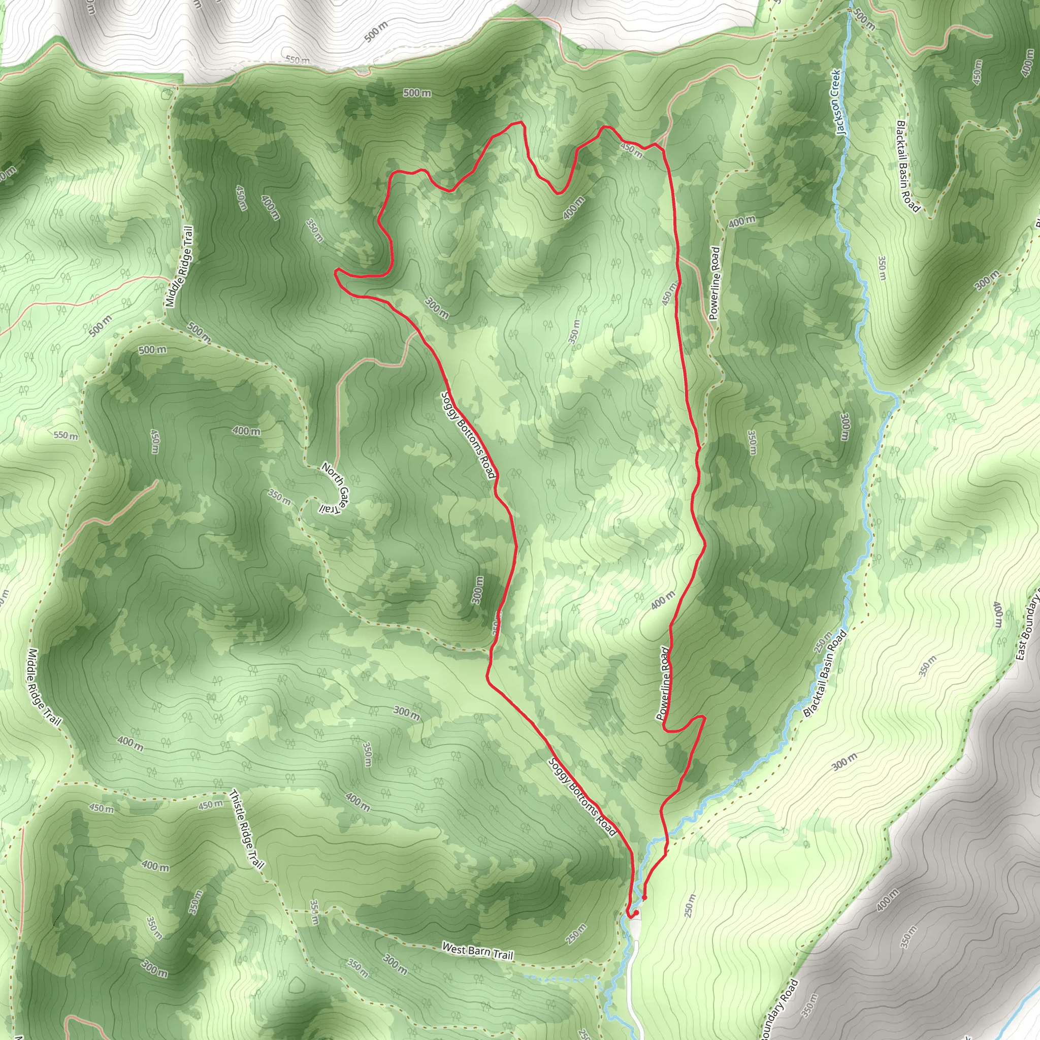Soggy Bottoms Road Loop mobile static map