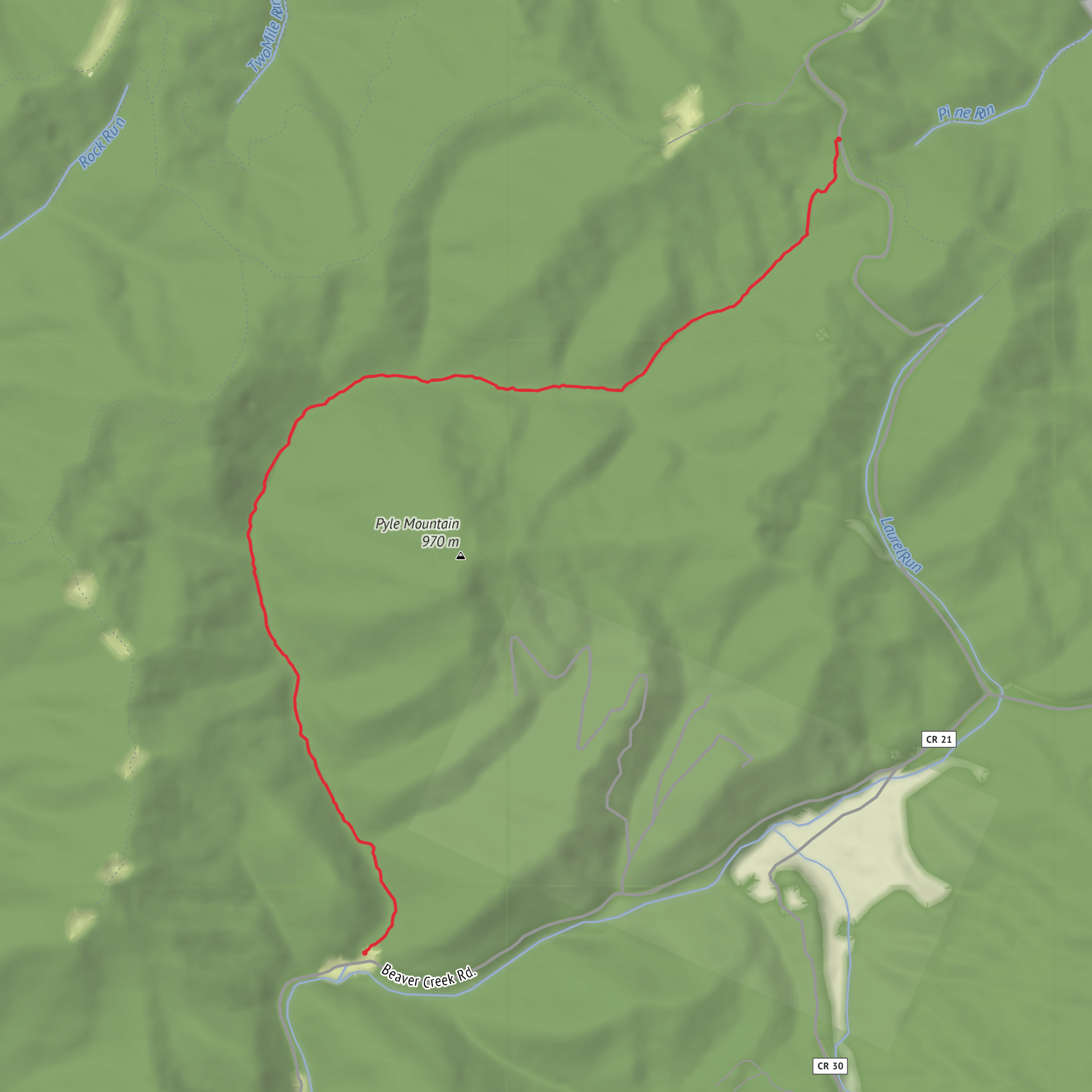 Kennison Run Trail mobile static map