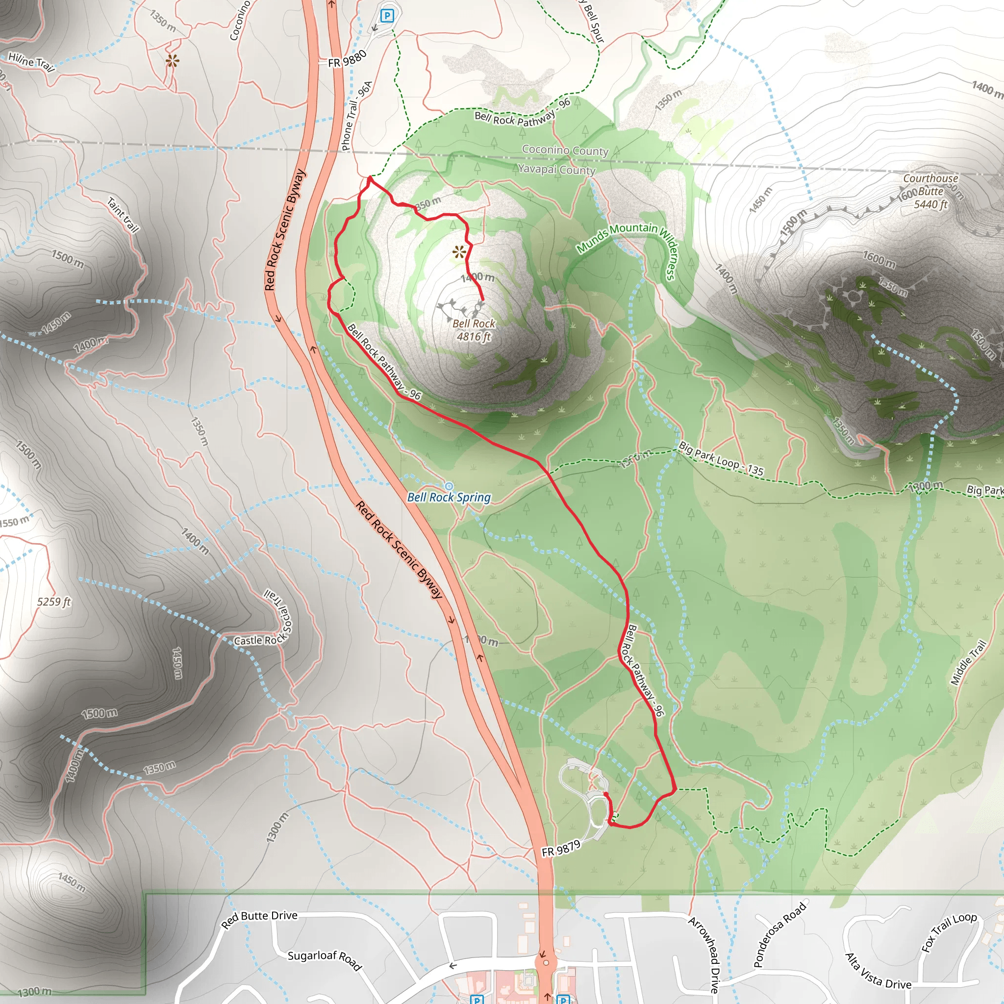 Bell Rock Pathway mobile static map