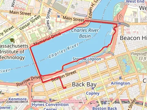 Charles River Loop from Commonwealth Avenue