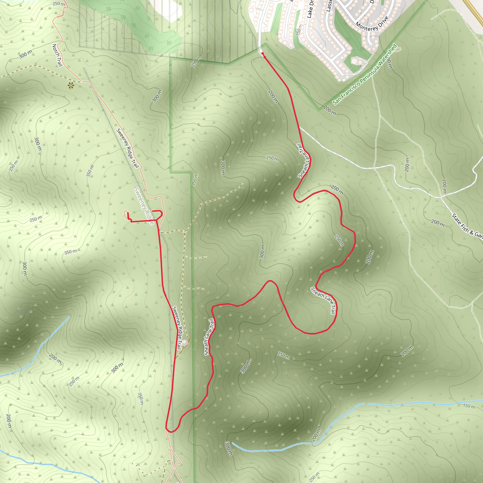 Sneath Lane Trail mobile static map