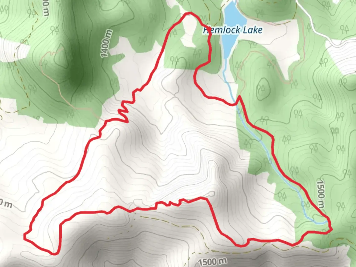 An image depicting the trail Loop above Hemlock Lake and its surrounding area.